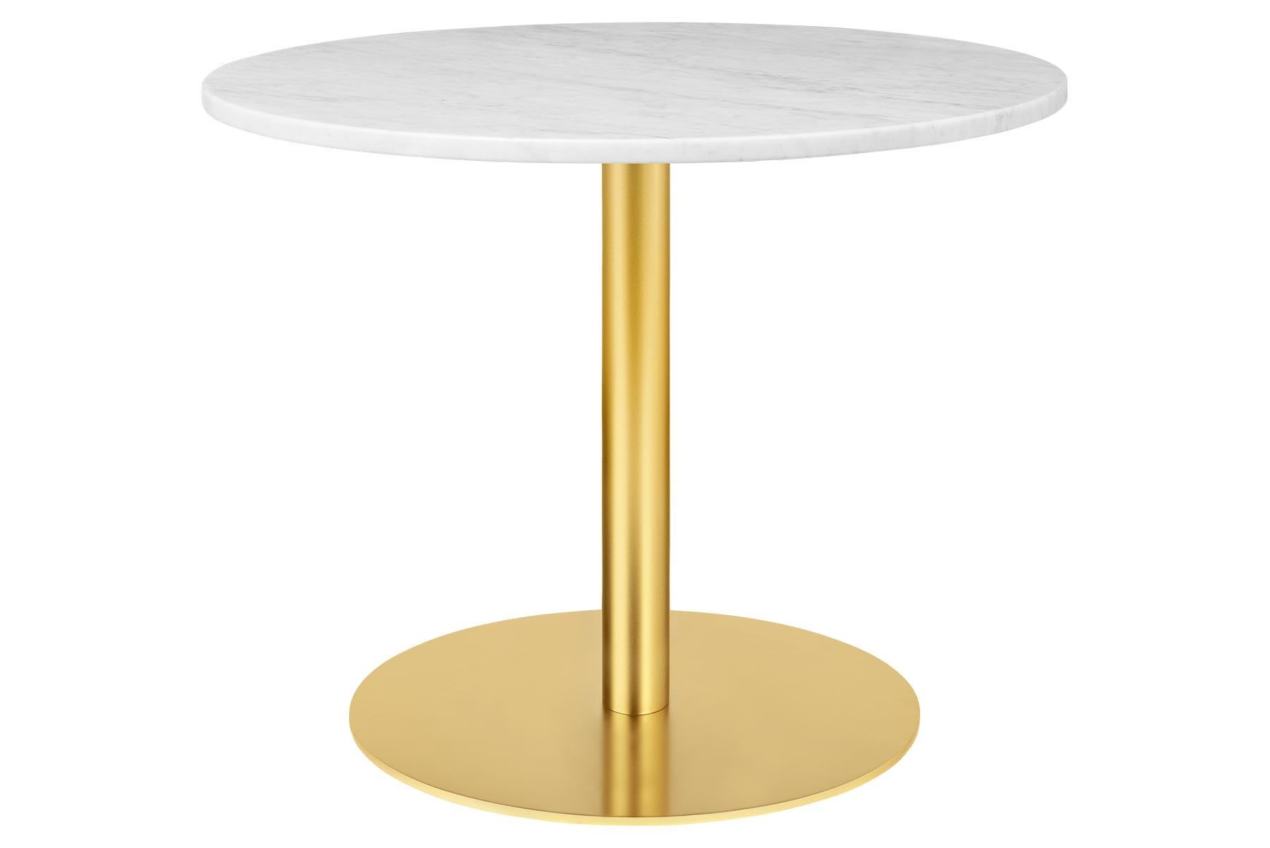 Danish 1.0 Lounge Table, Round, Round Brass Base, Large, Glass For Sale