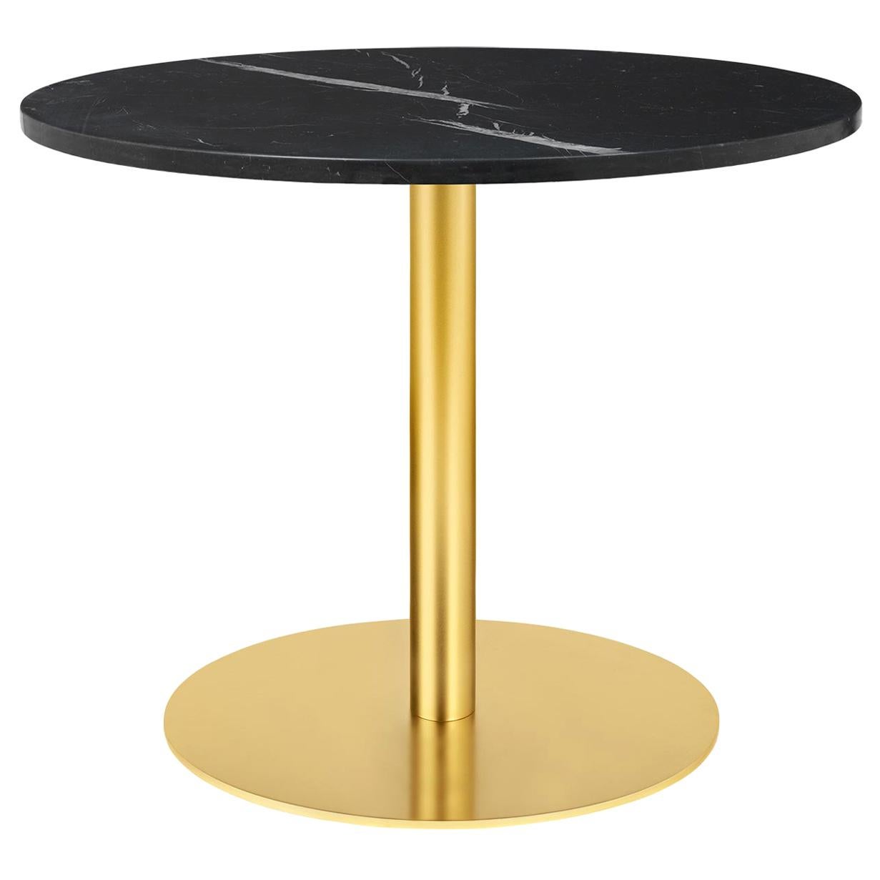 1.0 Lounge Table, Round, Round Brass Base, Large, Glass For Sale