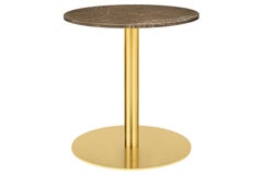 1.0 Lounge Table, Round, Round Brass Base, Medium, Marble