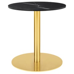 1.0 Lounge Table, Round, Round Brass Base, Medium, Marble