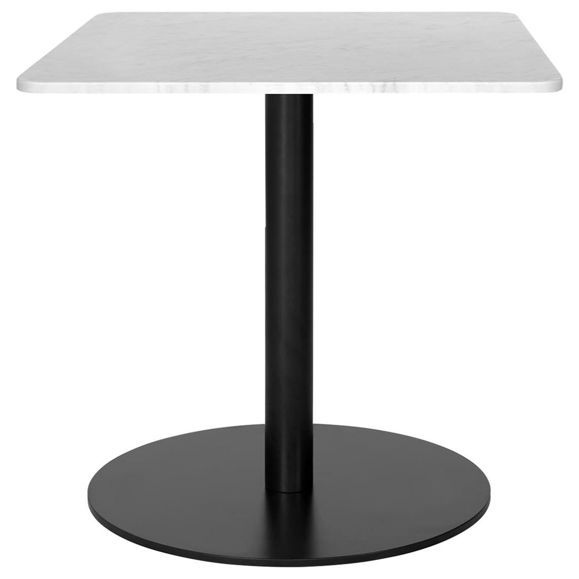 Table de salon 1,0, carrée, base ronde noire, grande, marbre en vente