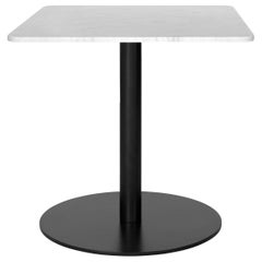 1.0 Lounge Table, Square, Round Black Base, Large, Marble