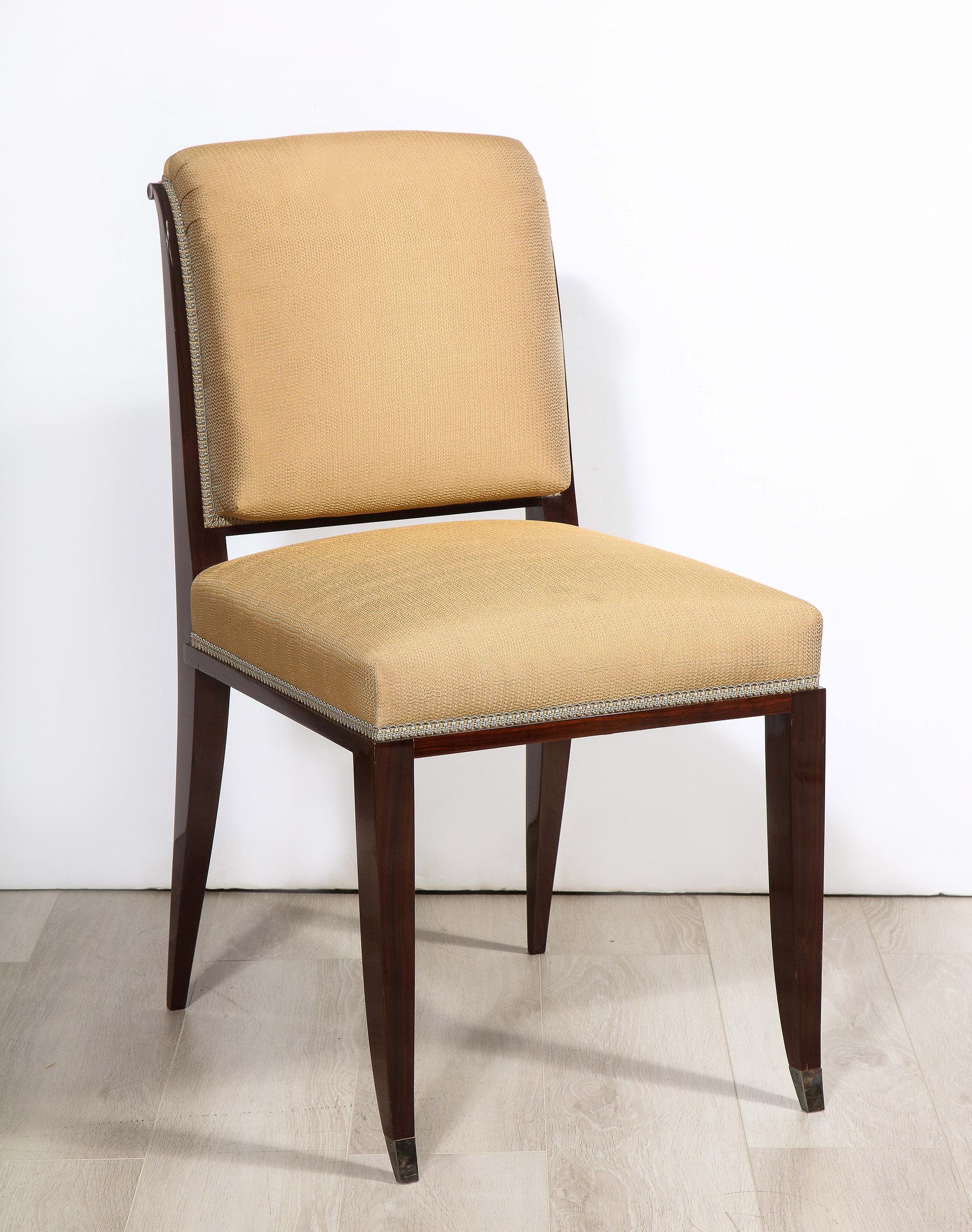 Nickel 10 Mahogany Dining Chairs For Sale