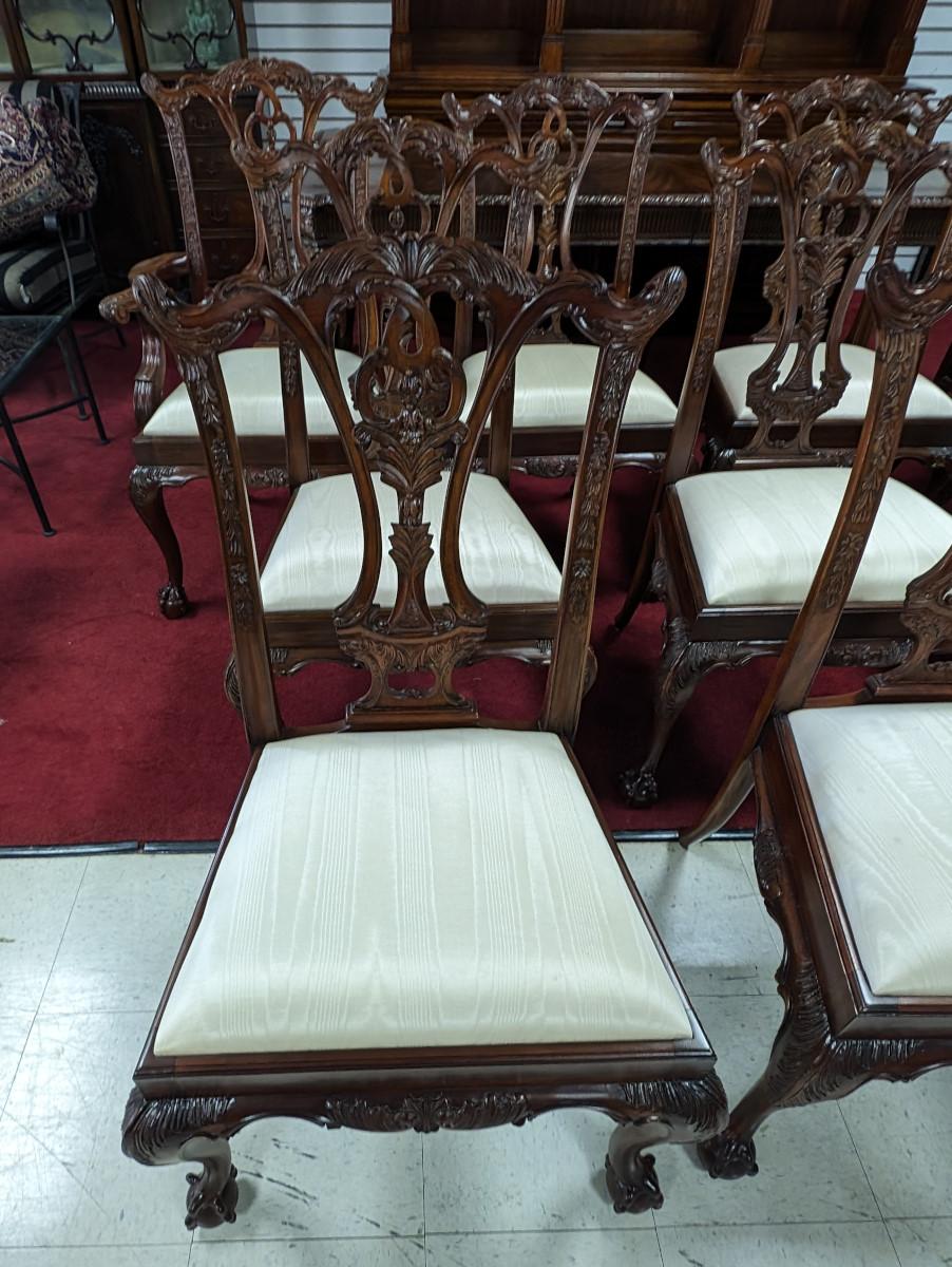 10 Maitland Smith “Philadelphia” Chippendale Style Dining Chairs For Sale 1