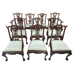 Vintage 10 Maitland Smith “Philadelphia” Chippendale Style Dining Chairs
