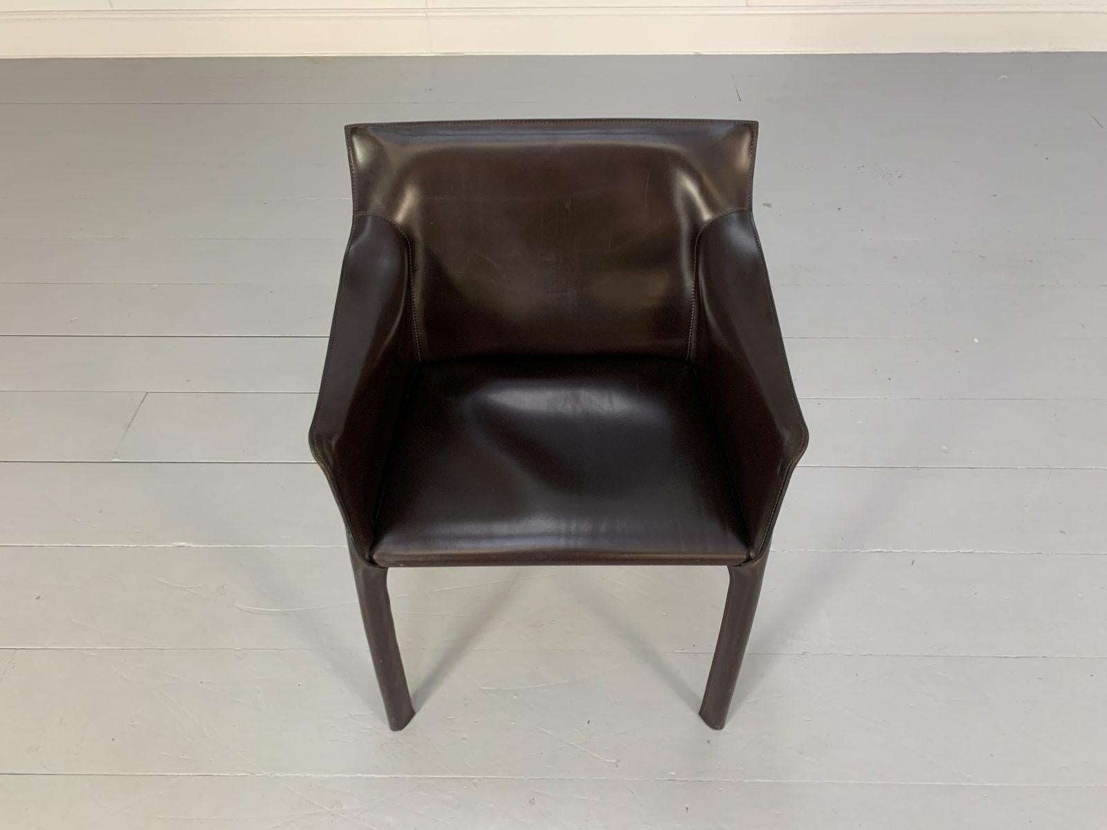 10 Matteo Grassi “Coco” Dining Chairs – in Brown Saddle Leather For Sale 6