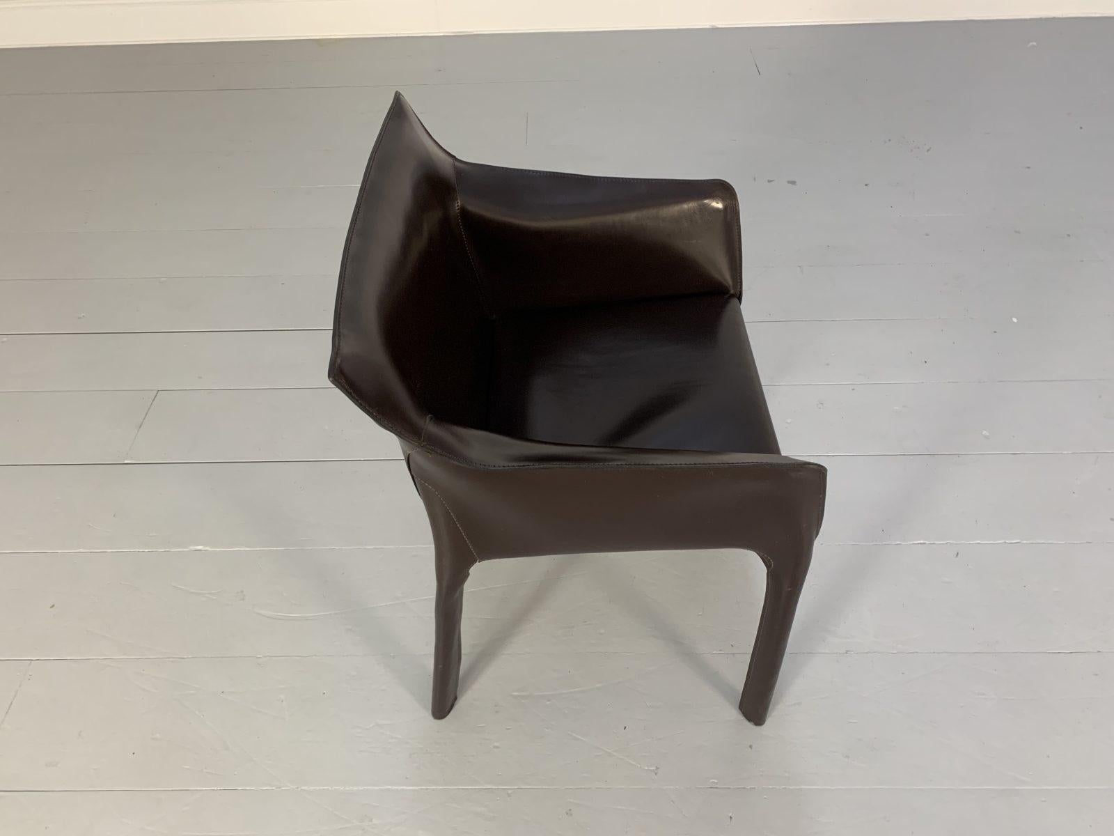 10 Matteo Grassi “Coco” Dining Chairs – in Brown Saddle Leather For Sale 8