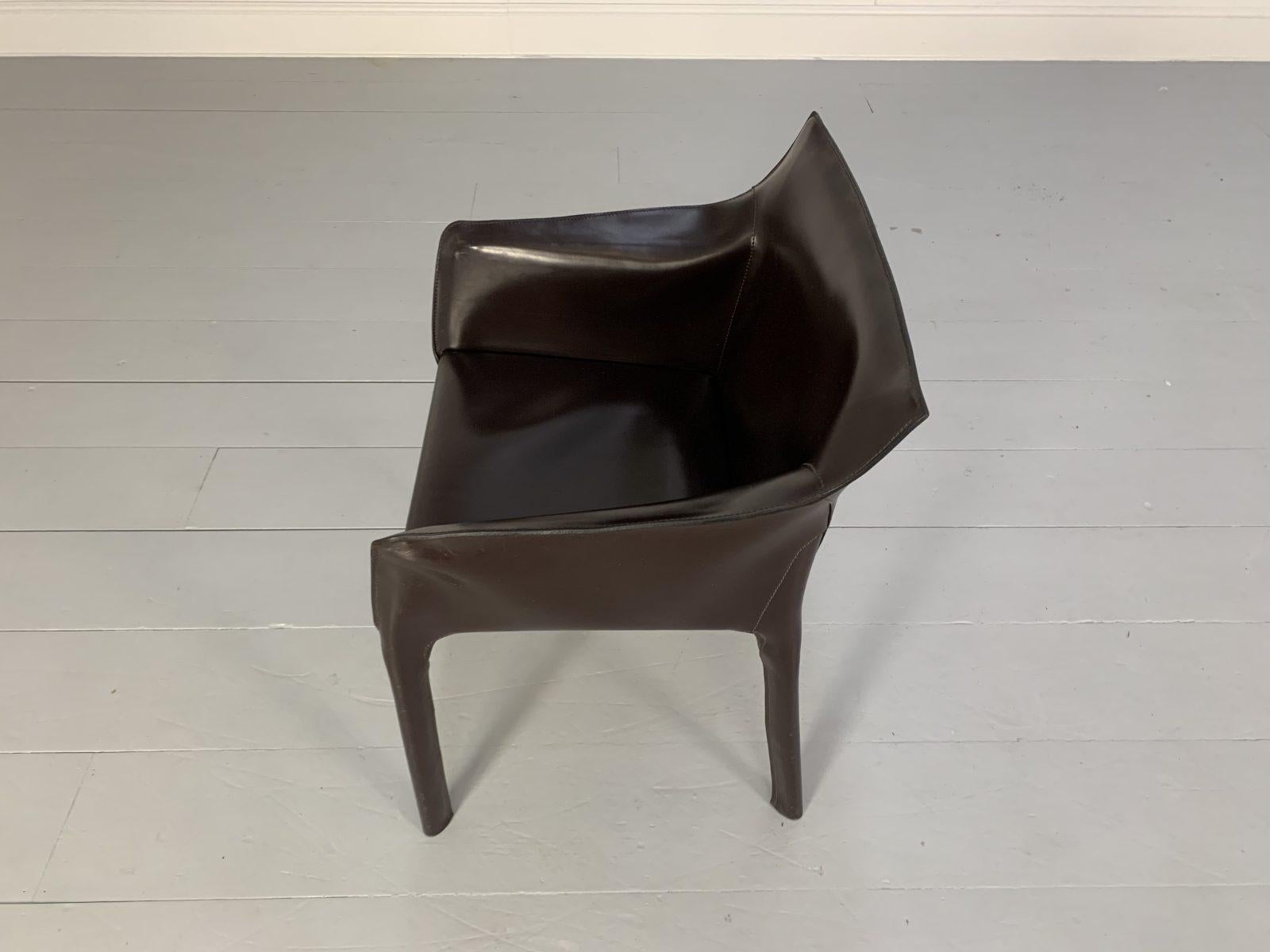 10 Matteo Grassi “Coco” Dining Chairs – in Brown Saddle Leather For Sale 9