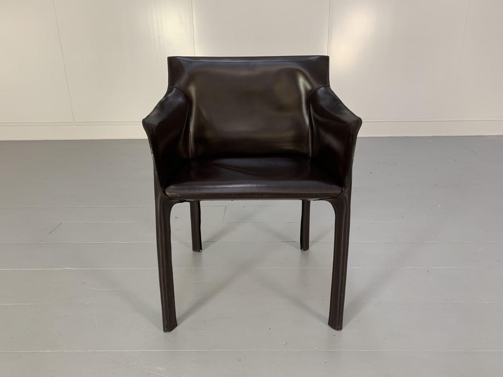10 Matteo Grassi “Coco” Dining Chairs – in Brown Saddle Leather For Sale 2
