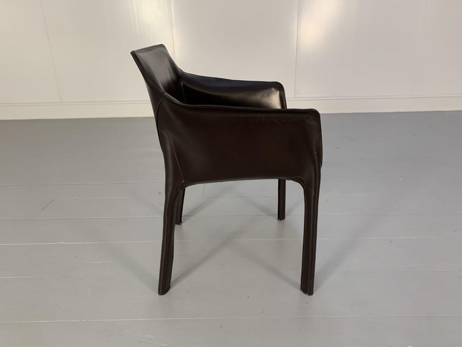 10 Matteo Grassi “Coco” Dining Chairs – in Brown Saddle Leather For Sale 3