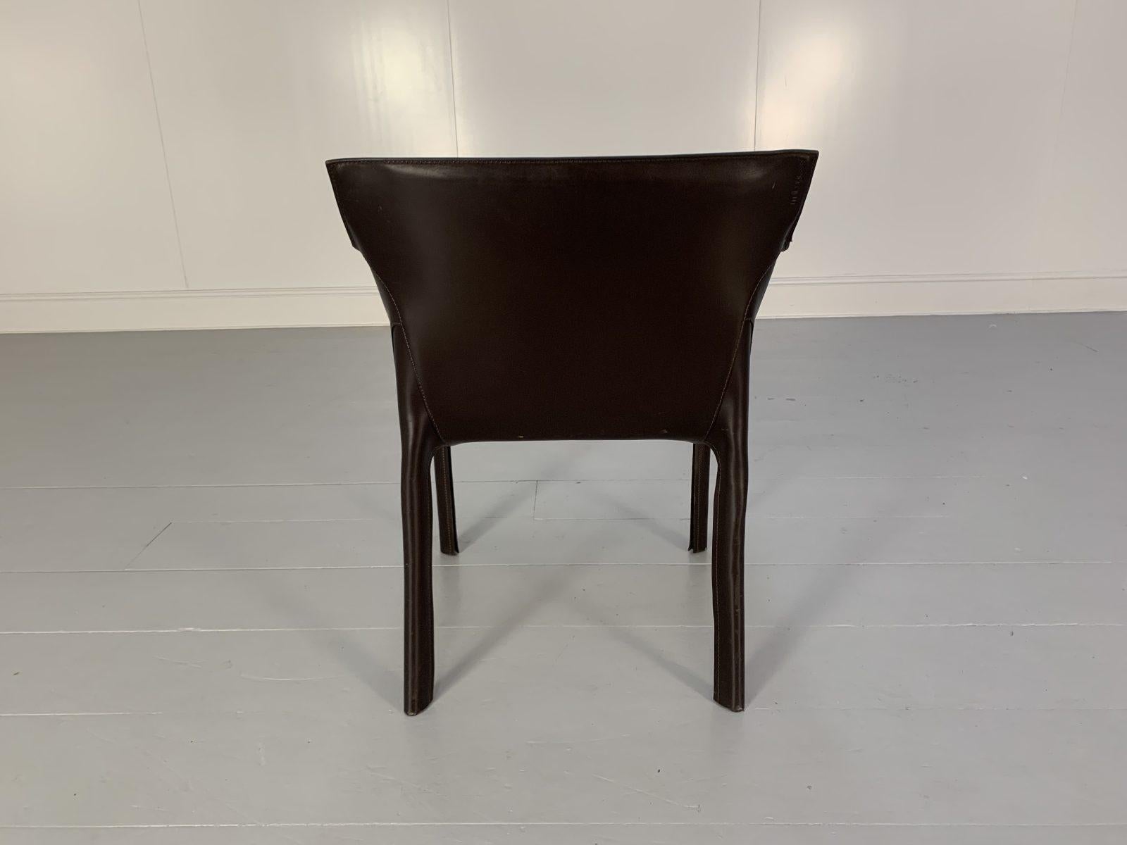 10 Matteo Grassi “Coco” Dining Chairs – in Brown Saddle Leather For Sale 4