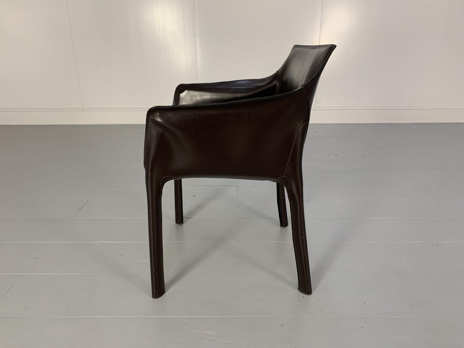 10 Matteo Grassi “Coco” Dining Chairs – in Brown Saddle Leather For Sale 5