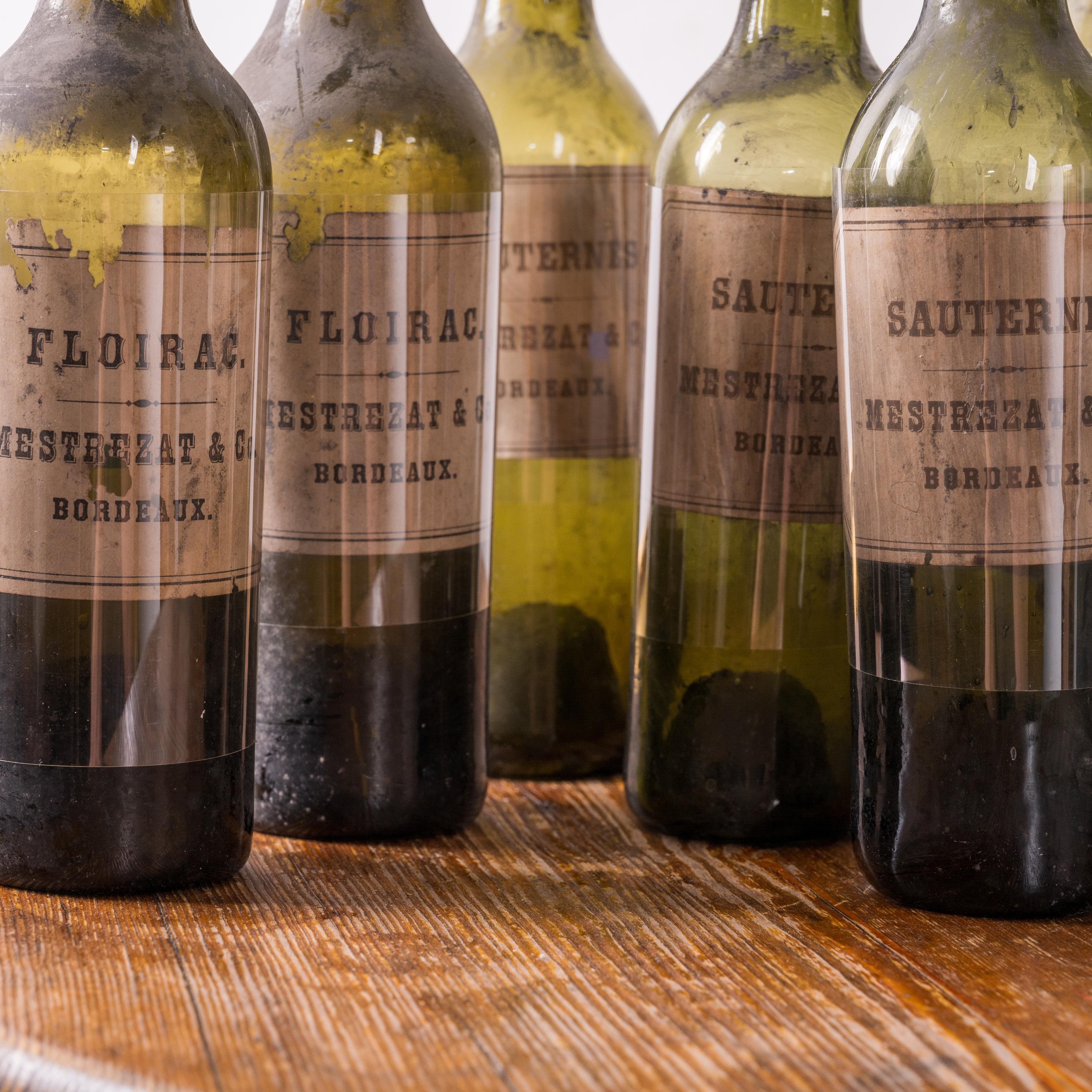 10 Mestrezat & Co. Botellas de Floirac y Sauternes de Burdeos, c.1870 Francés en venta