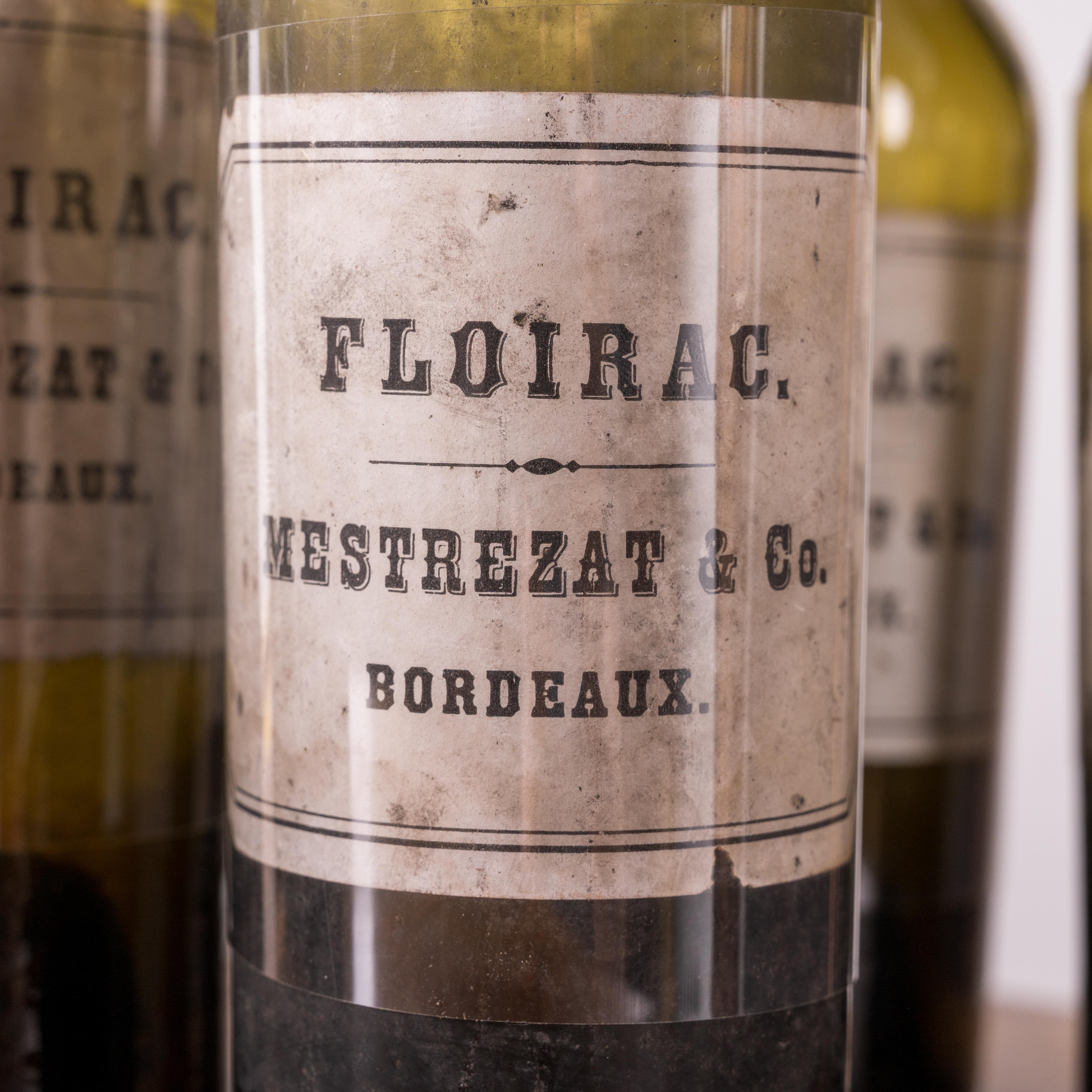10 Mestrezat & Co. Botellas de Floirac y Sauternes de Burdeos, c.1870 siglo XIX en venta