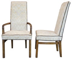 10 Mid Century Drexel Heritage Campaign Style High Back Walnut Dining Chairs MCM