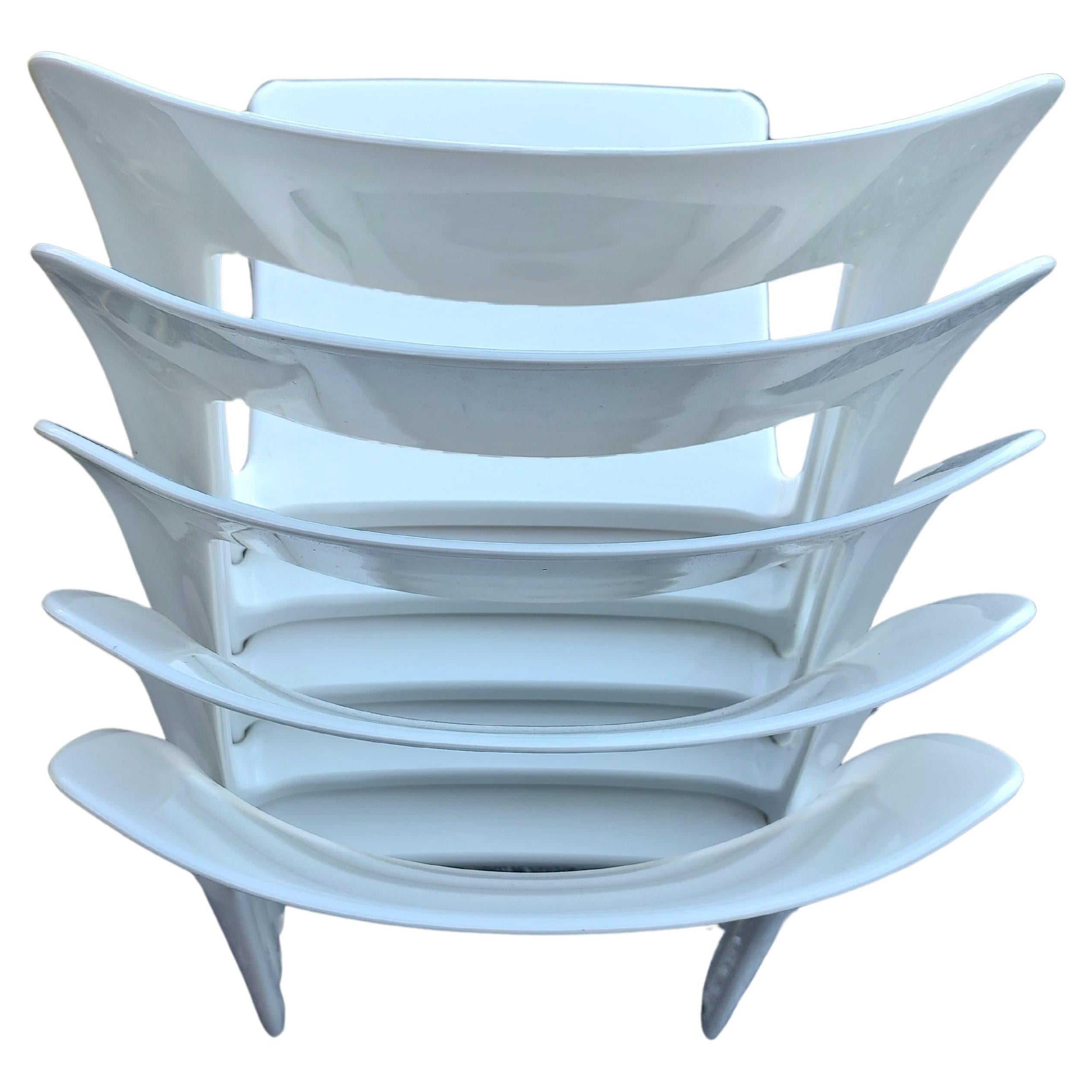 Stampato 10 Sedie impilabili moderne del Mid Century di AIR in Whiting in vendita