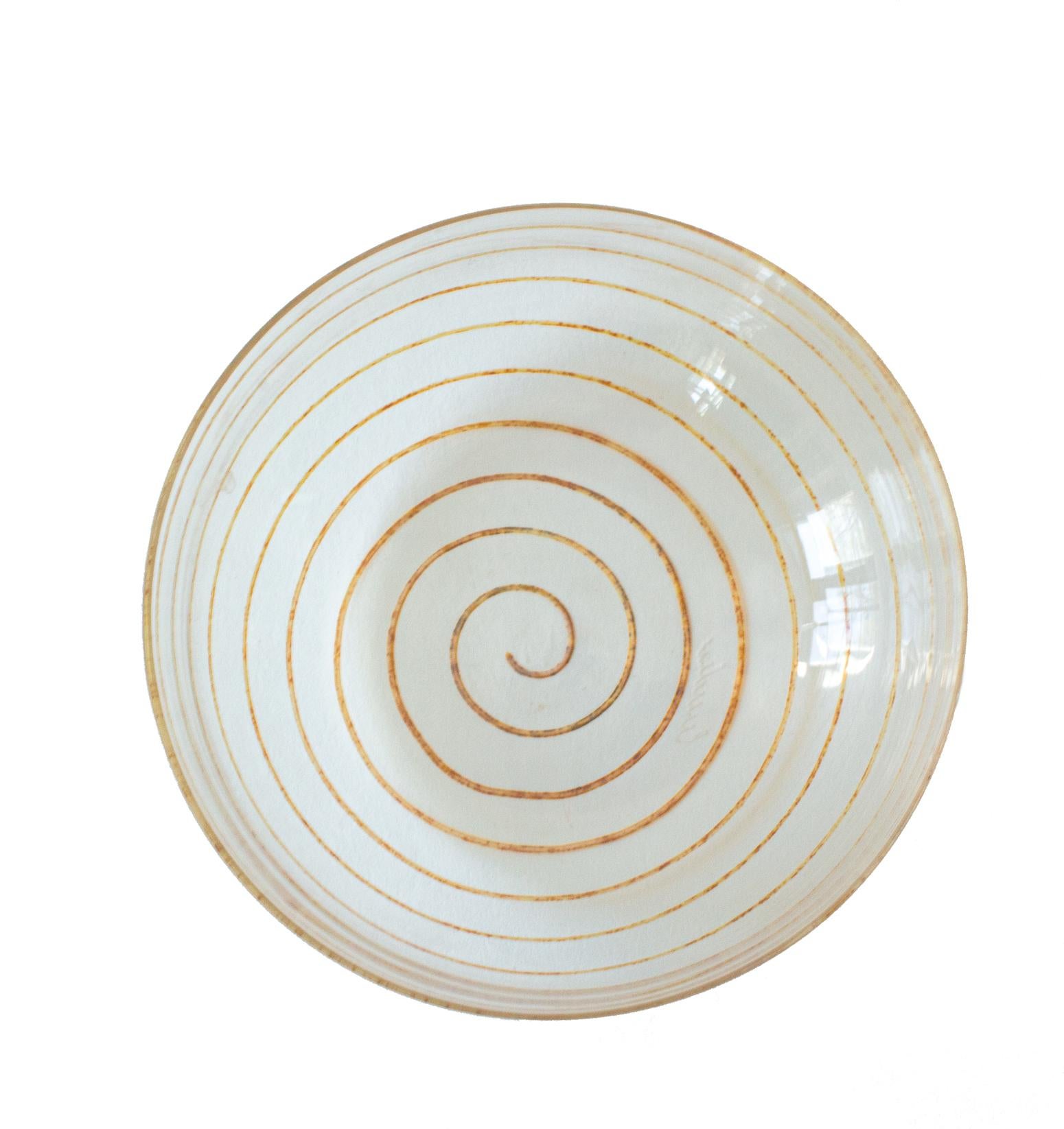 Mid-Century Modern 10 bols de service en verre de Murano Cenedese de style moderne du milieu du siècle avec spirale en vente