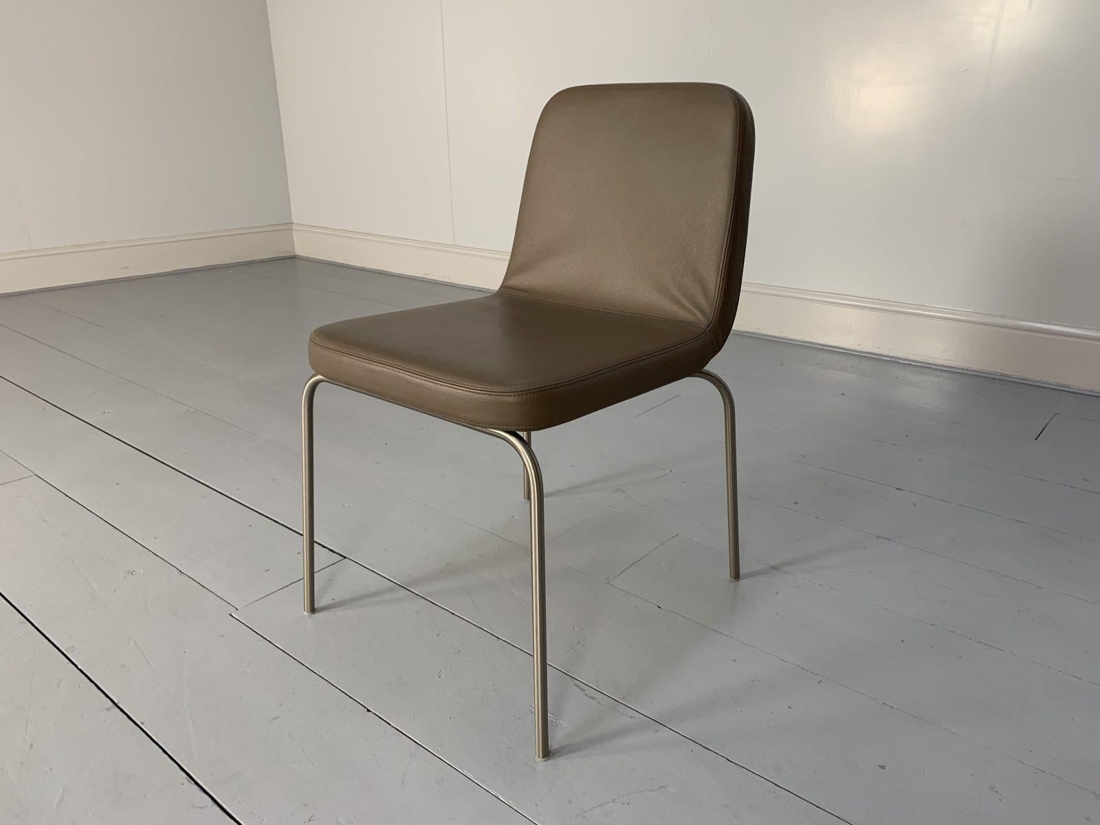 10 Minotti “Arp 1” Dining Chairs, in Taupe Leather For Sale 7