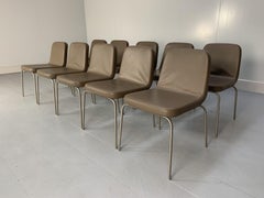 10 Minotti “Arp 1” Dining Chairs, in Taupe Leather