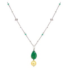 Diamond, Pearl and Antique Drop Necklaces - 3,868 For Sale at 1stDibs