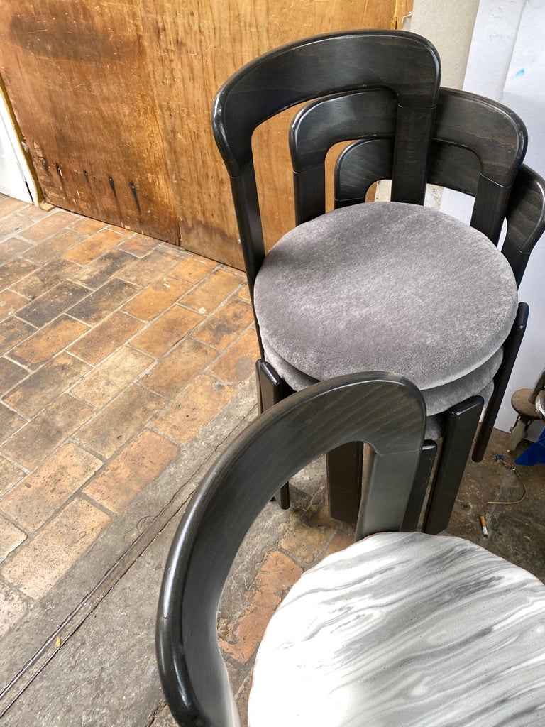 10 New Mohair Fabric Bruno Rey Model 3300 Dining Chairs 10 New Mohair Fabric Bruno Rey Model 3300 Dining Chairs