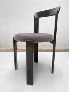 10 New Mohair Fabric  Bruno Rey Model 3300 Dining Chairs Kusch&Co Germany 1970's