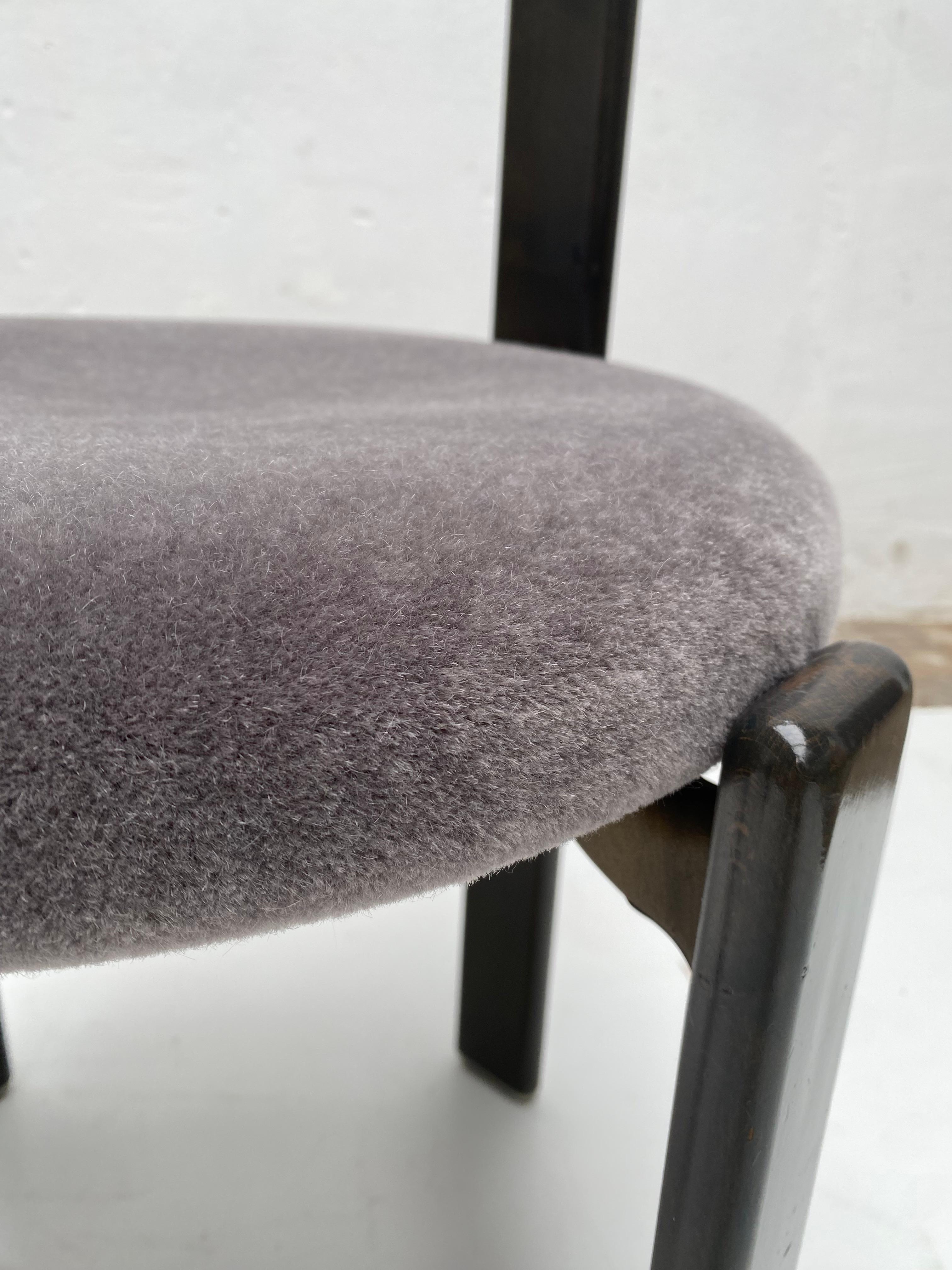 Aluminum 10 New Mohair Fabric  Bruno Rey Model 3300 Dining Chairs Kusch&Co Germany 1970's For Sale
