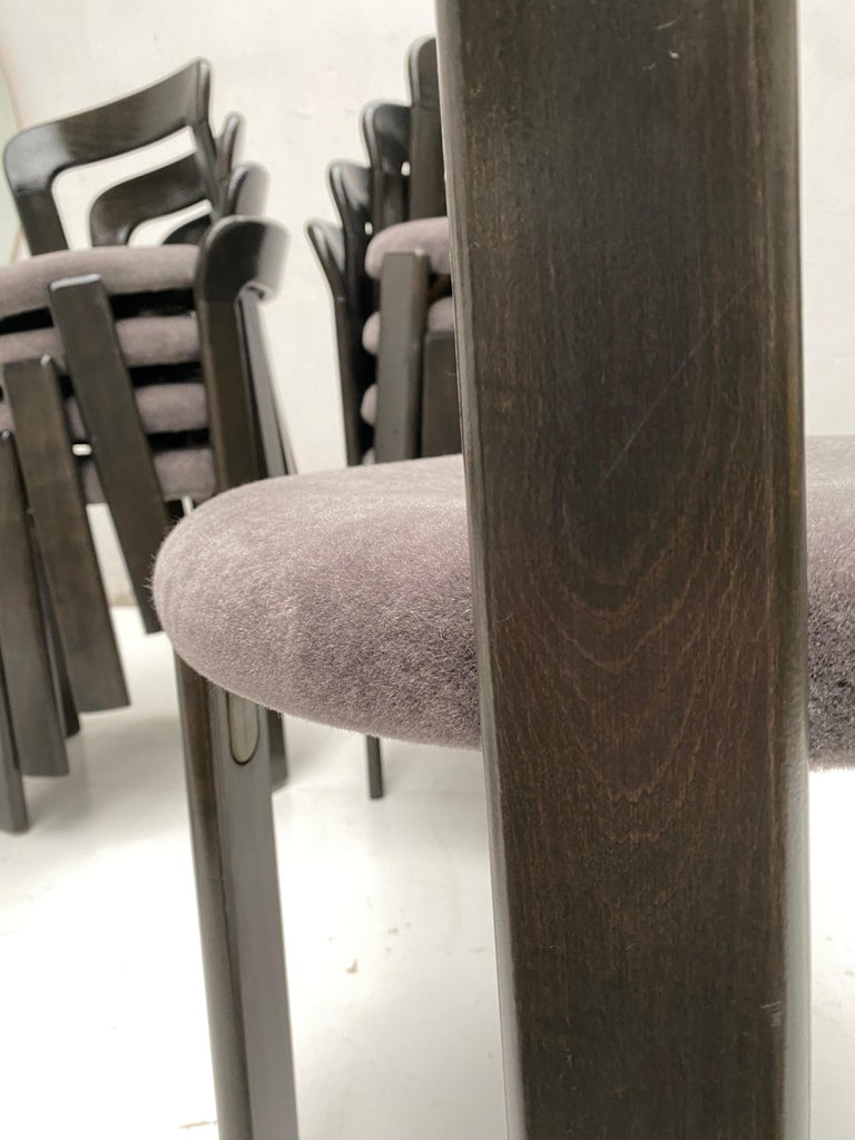 10 New Mohair Fabric Bruno Rey Model 3300 Dining Chairs 10 New Mohair Fabric Bruno Rey Model 3300 Dining Chairs