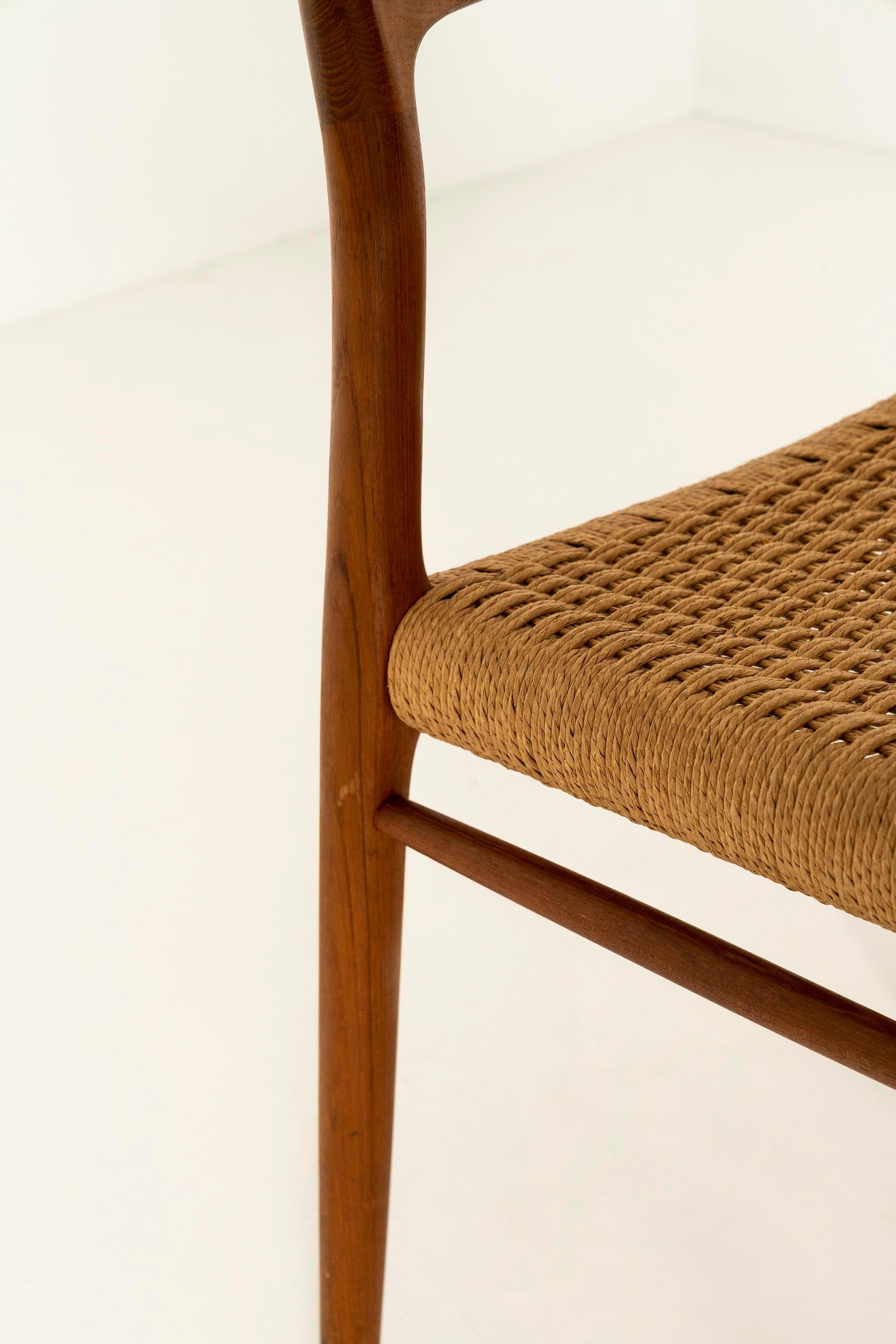 10 Niels Otto Møller 'Model 75' Chairs in Teak and Danish Paper Cord, 1960s For Sale 7
