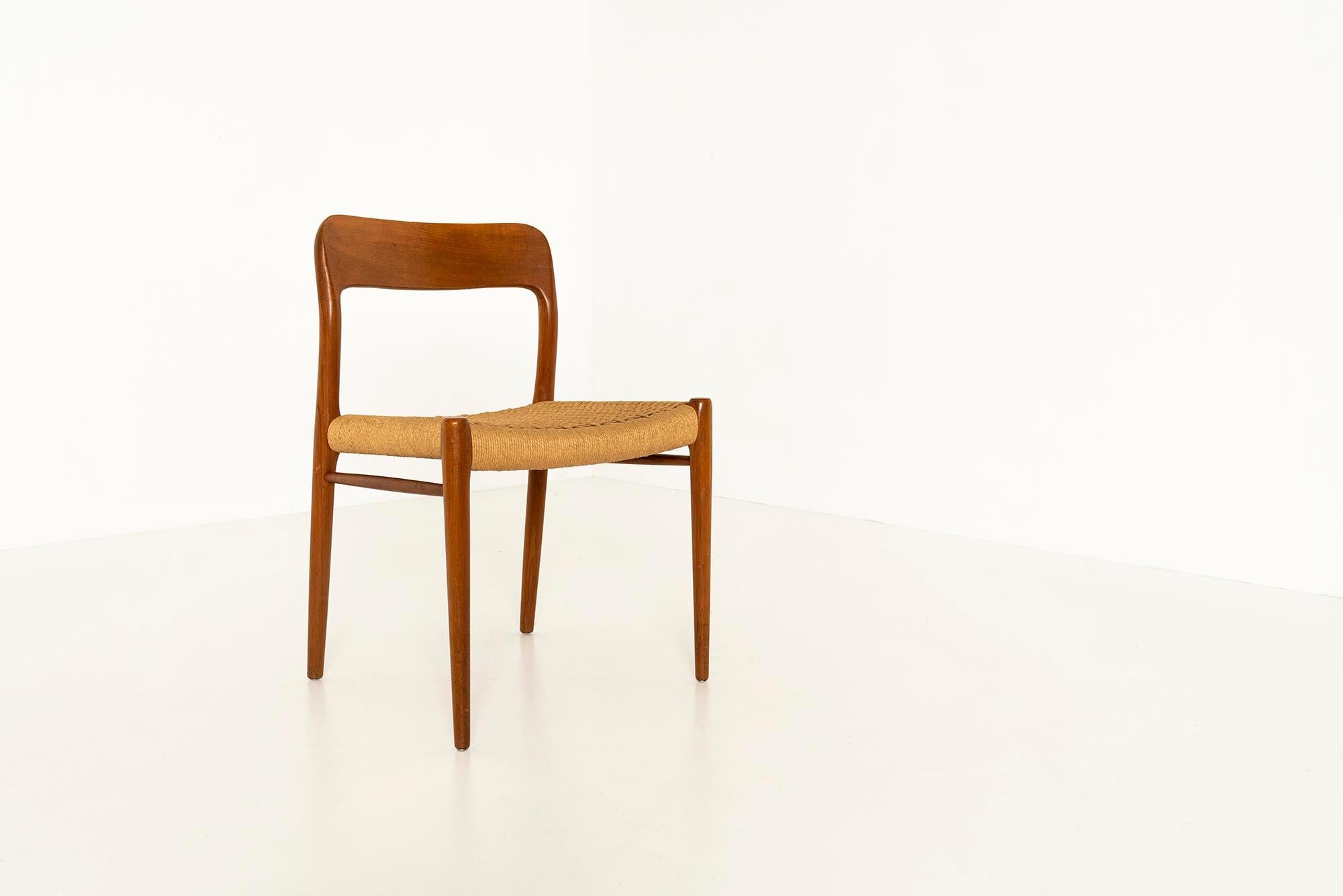 10 Niels Otto Møller 'Model 75' Chairs in Teak and Danish Paper Cord, 1960s For Sale 2