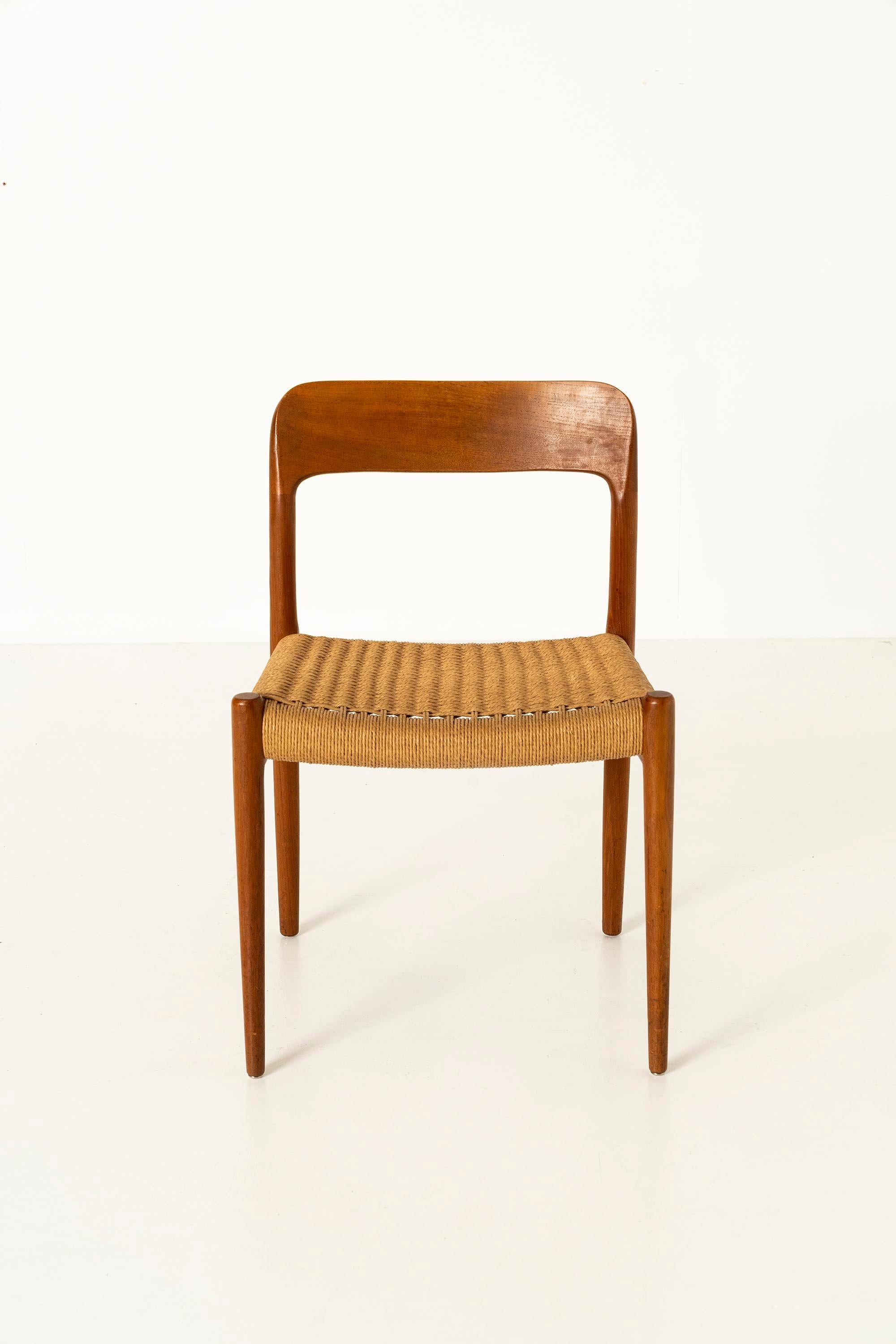 10 Niels Otto Møller 'Model 75' Chairs in Teak and Danish Paper Cord, 1960s For Sale 3