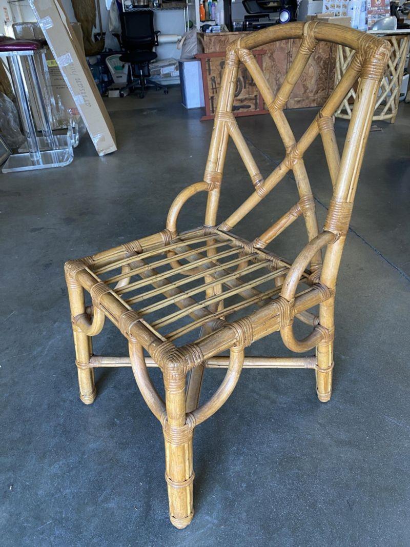 Restored 10 Original Paul Frankl Rattan Dining Chairs, Circa 1934 In Excellent Condition In Van Nuys, CA