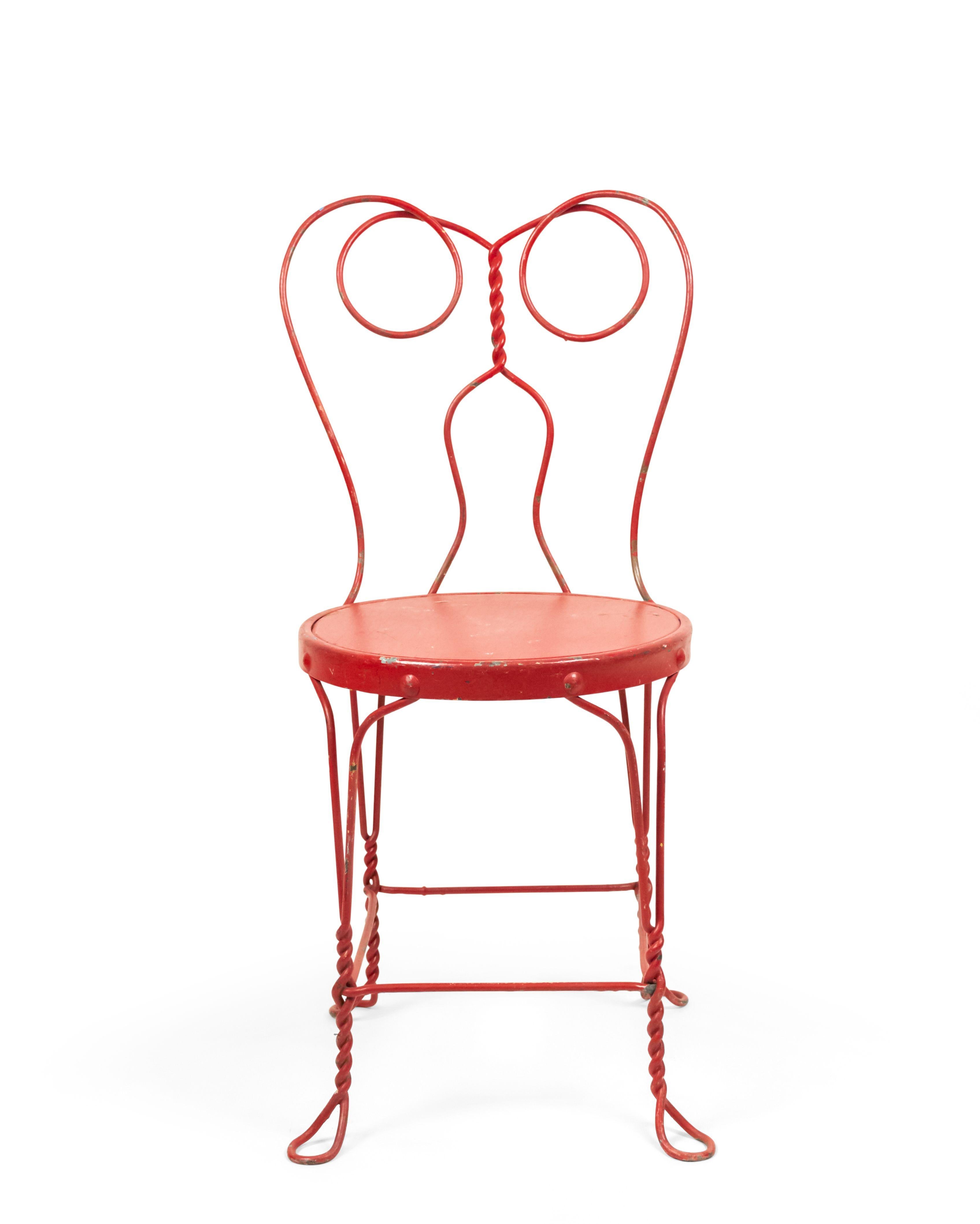 10 Outdoor Victorian painted wire side chairs with shaped back. PRICED EACH.

Condition: Good; Wear consistent with age and use