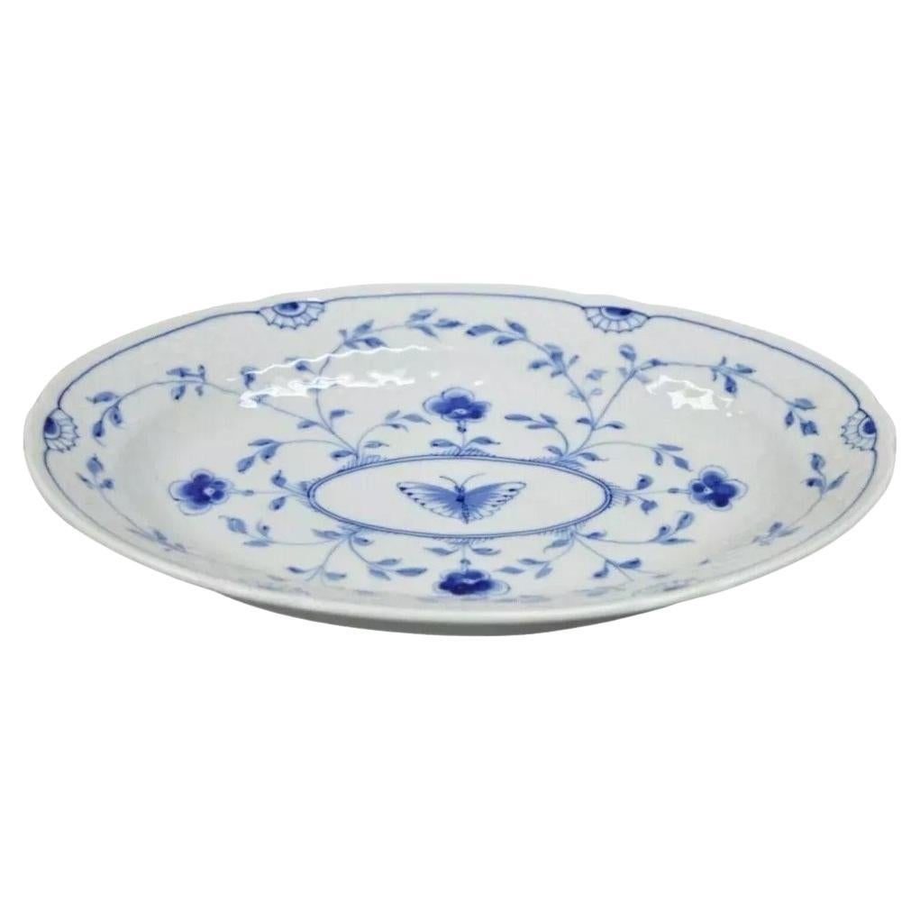 Bandeja oval de 10" 18 Bing y Grondahl B&G Kjøbenhavn Encaje de Mariposa Azul
