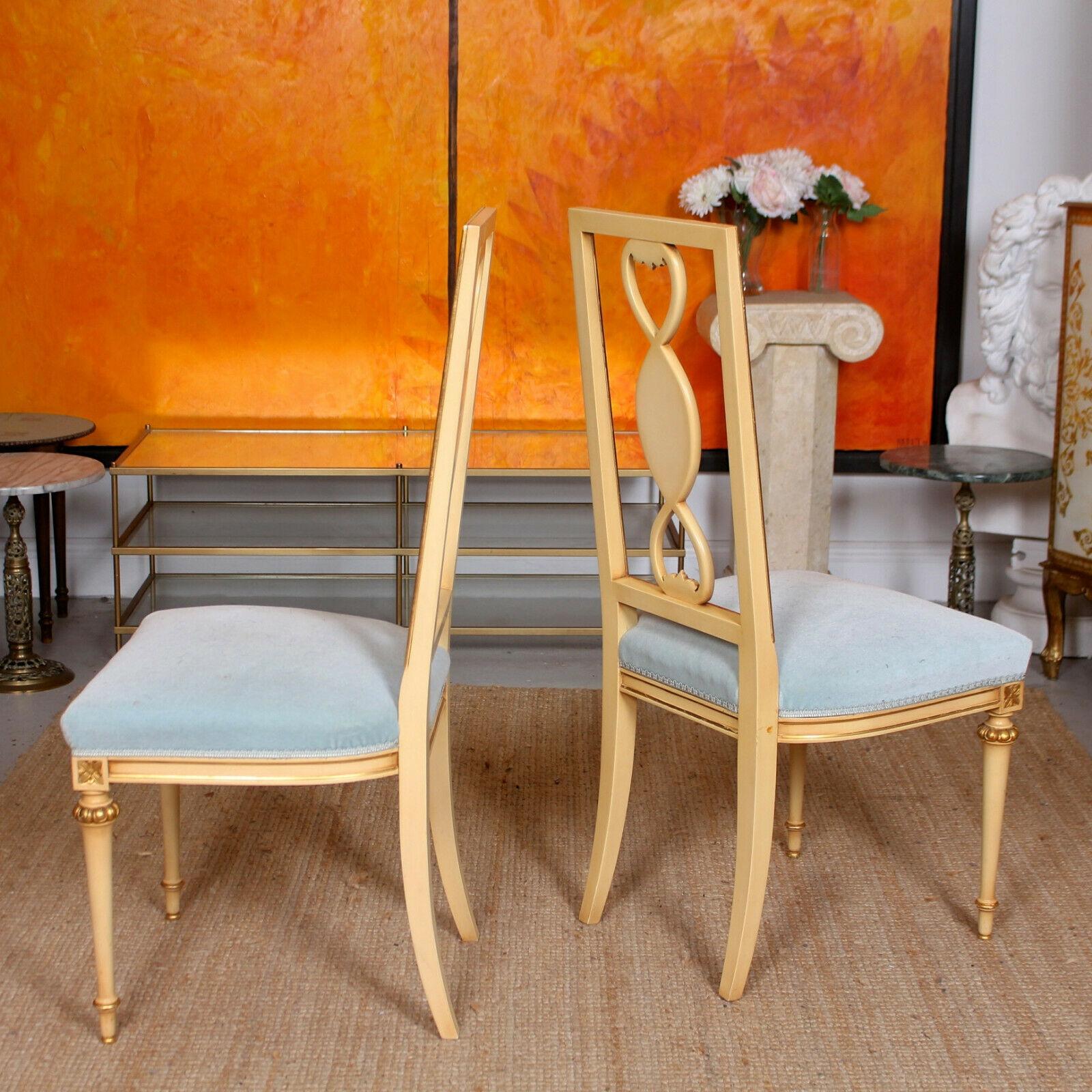 10 Painted Italian Dining Chairs Maple & Co For Sale 8