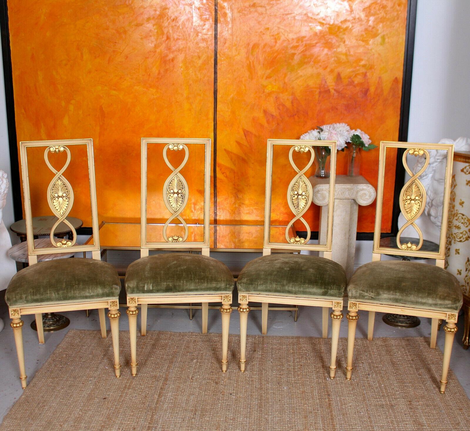 20th Century 10 Painted Italian Dining Chairs Maple & Co For Sale