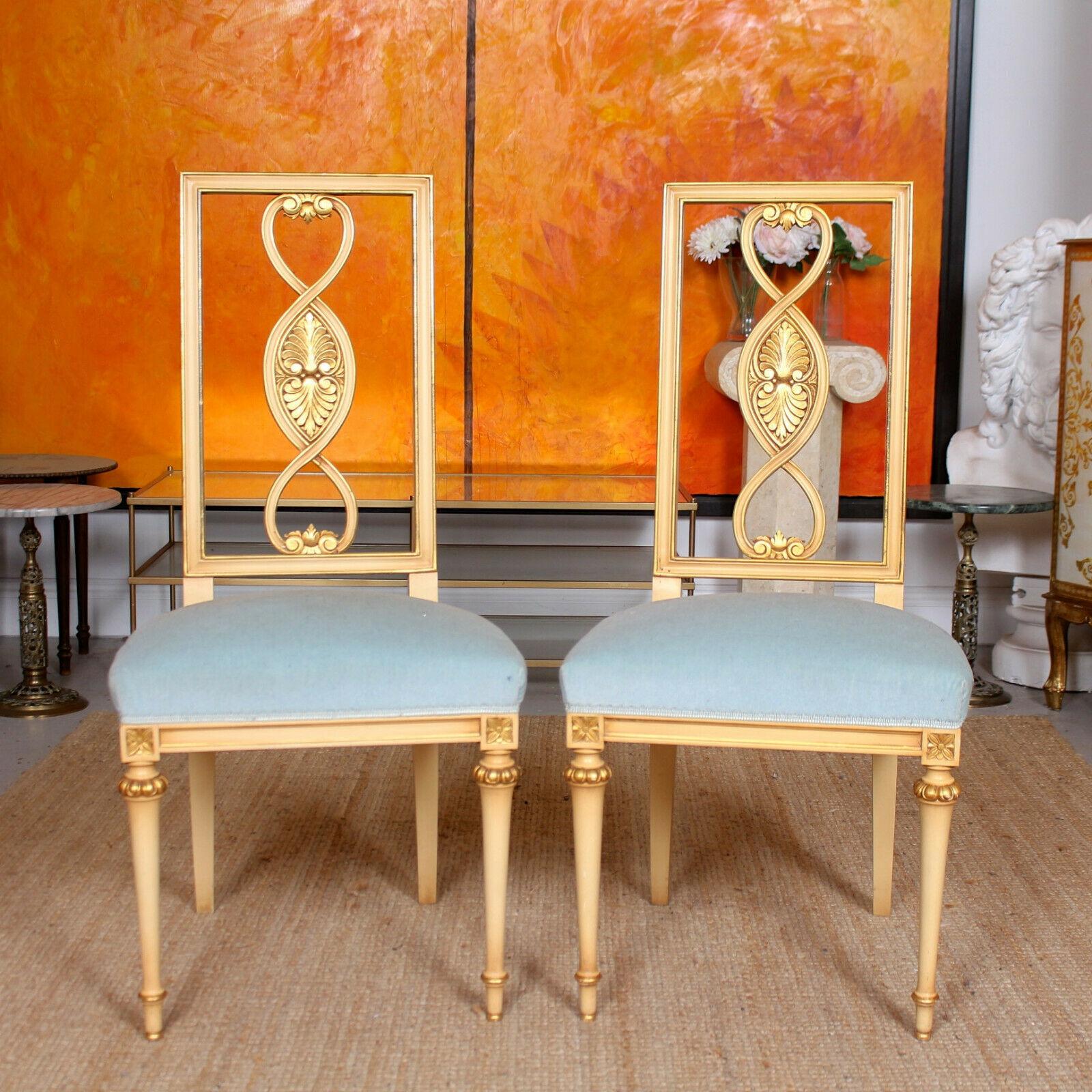 10 Painted Italian Dining Chairs Maple & Co For Sale 3