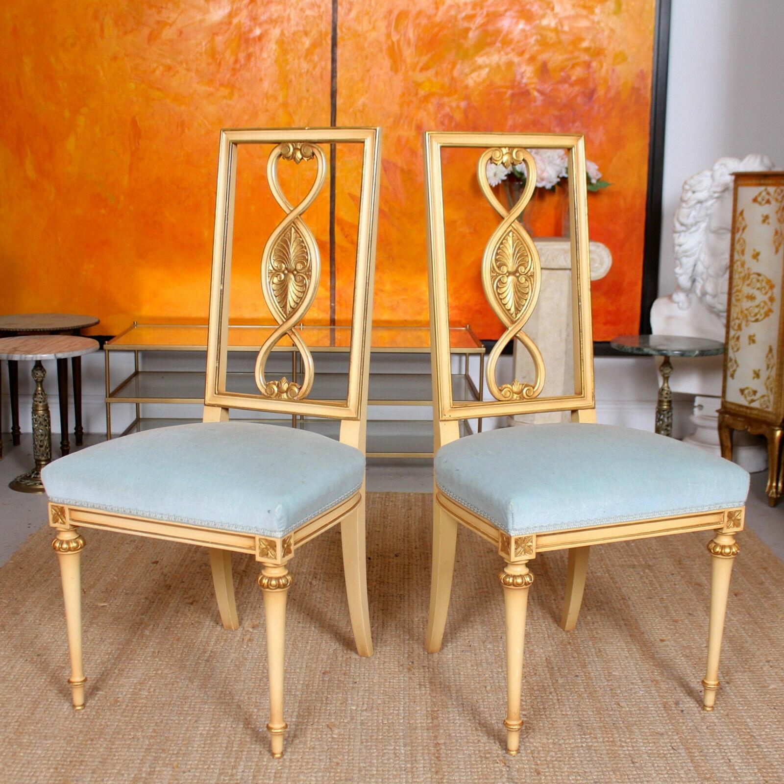 10 Painted Italian Dining Chairs Maple & Co For Sale 4