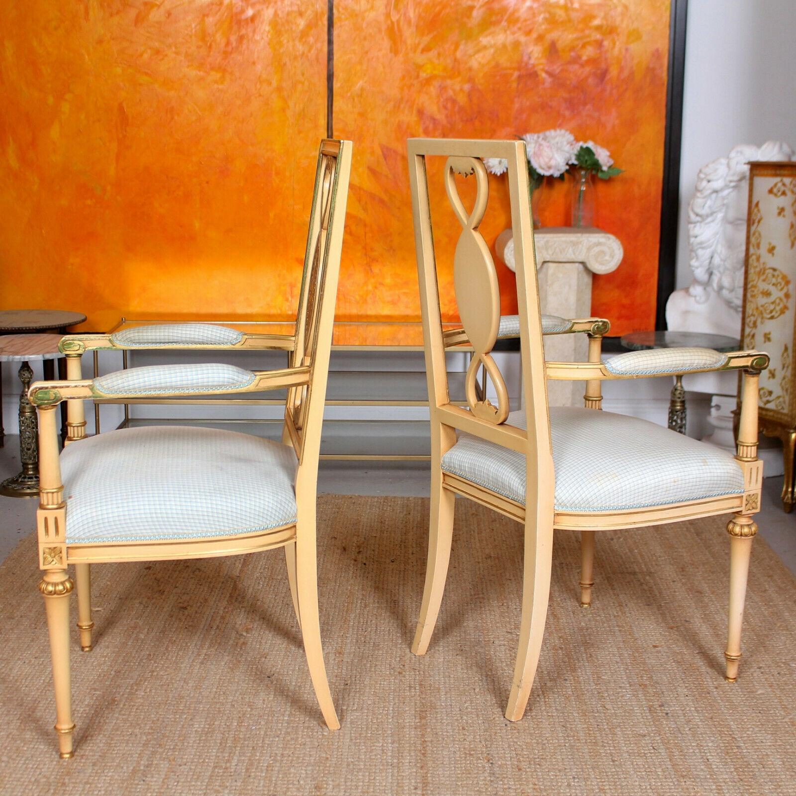 10 Painted Italian Dining Chairs Maple & Co For Sale 5