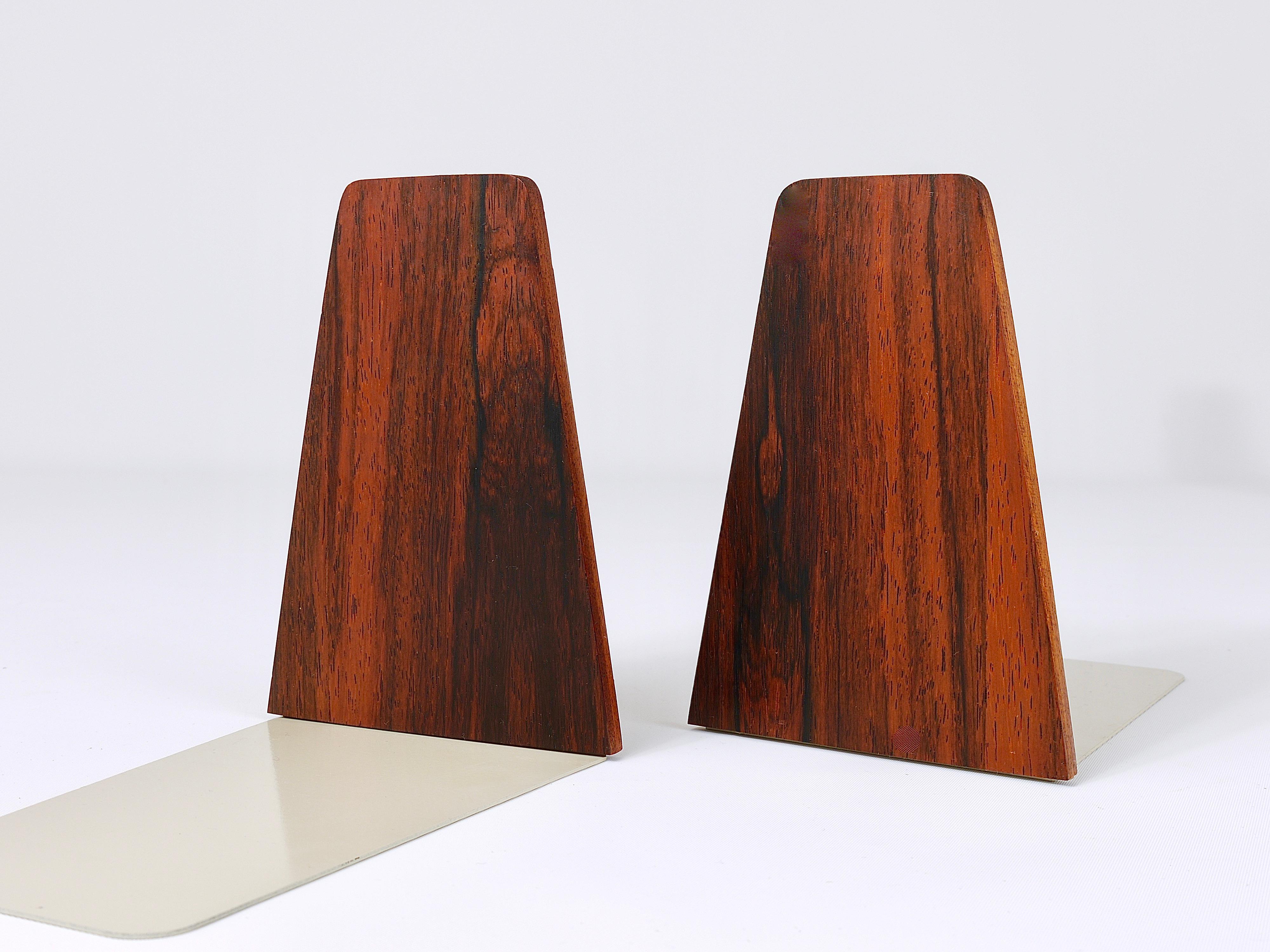 Up to 5 Pairs Kai Kristiansen Mid-Century Metal & Wood Book Ends Denmark 1960s 2