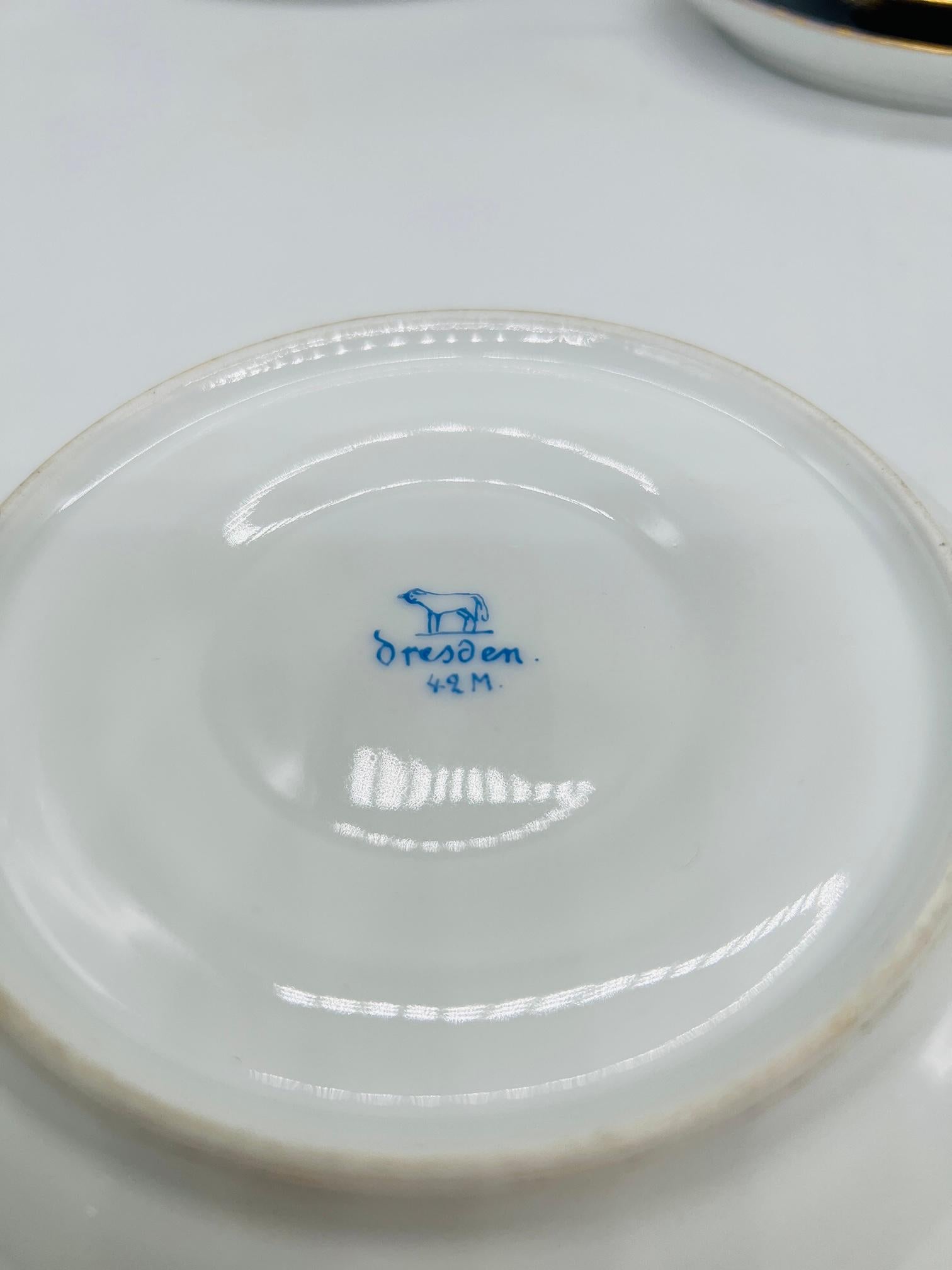 Service à thé en porcelaine de Dresde A.I.C. C. 1910, 10 pièces en vente 4