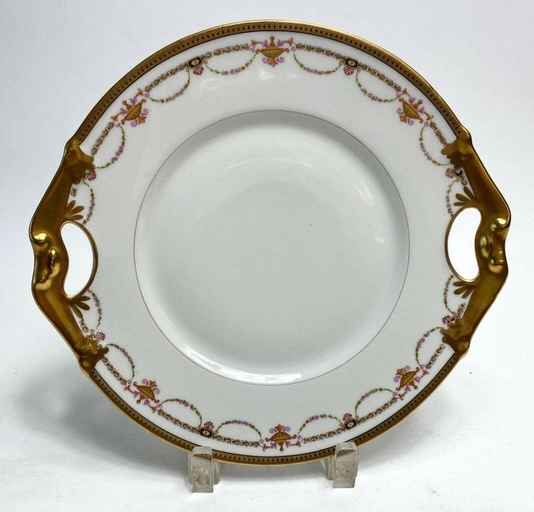 What Is Gilt Rim 10 PC Bernardaud Limoges Porcelain Gilt Rim Serving Set with Floral ...