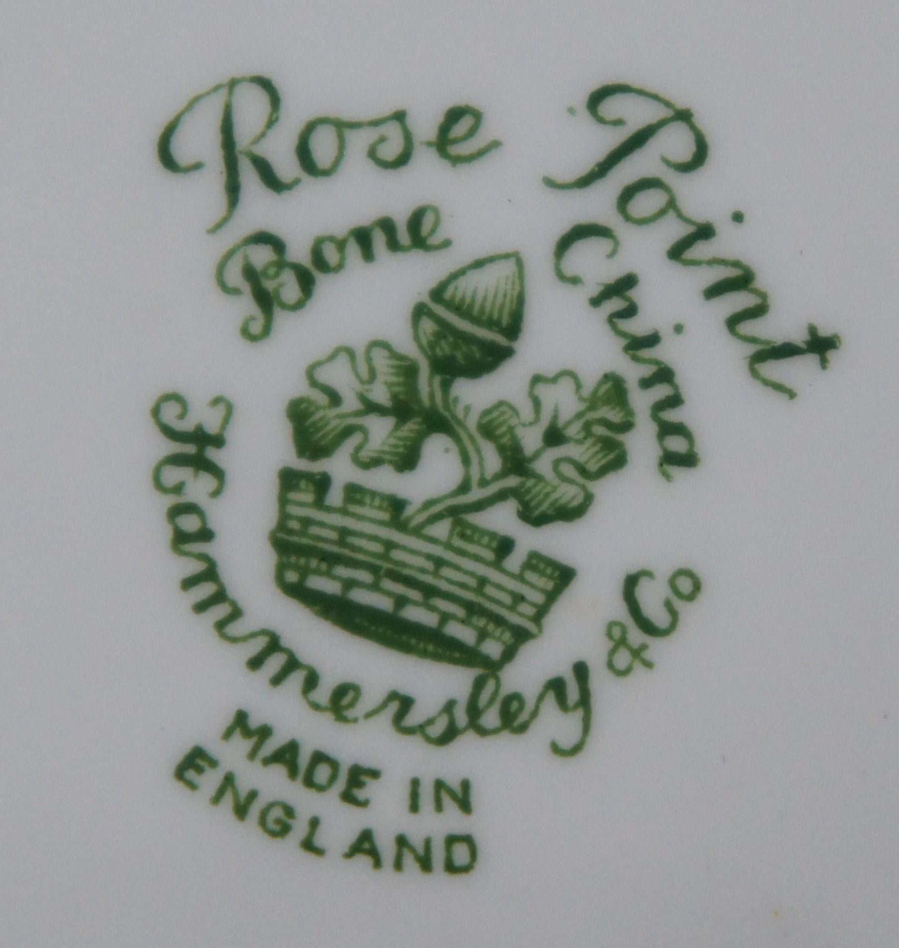 Service à thé anglais de 10 pièces Hammersley & Co en forme de panier à fraises à pointes roses  en vente 6