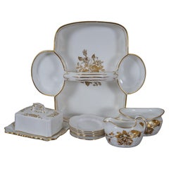 10 Pc English Hammersley & Co Rose Point Strawberry Basket Tea Serving Set