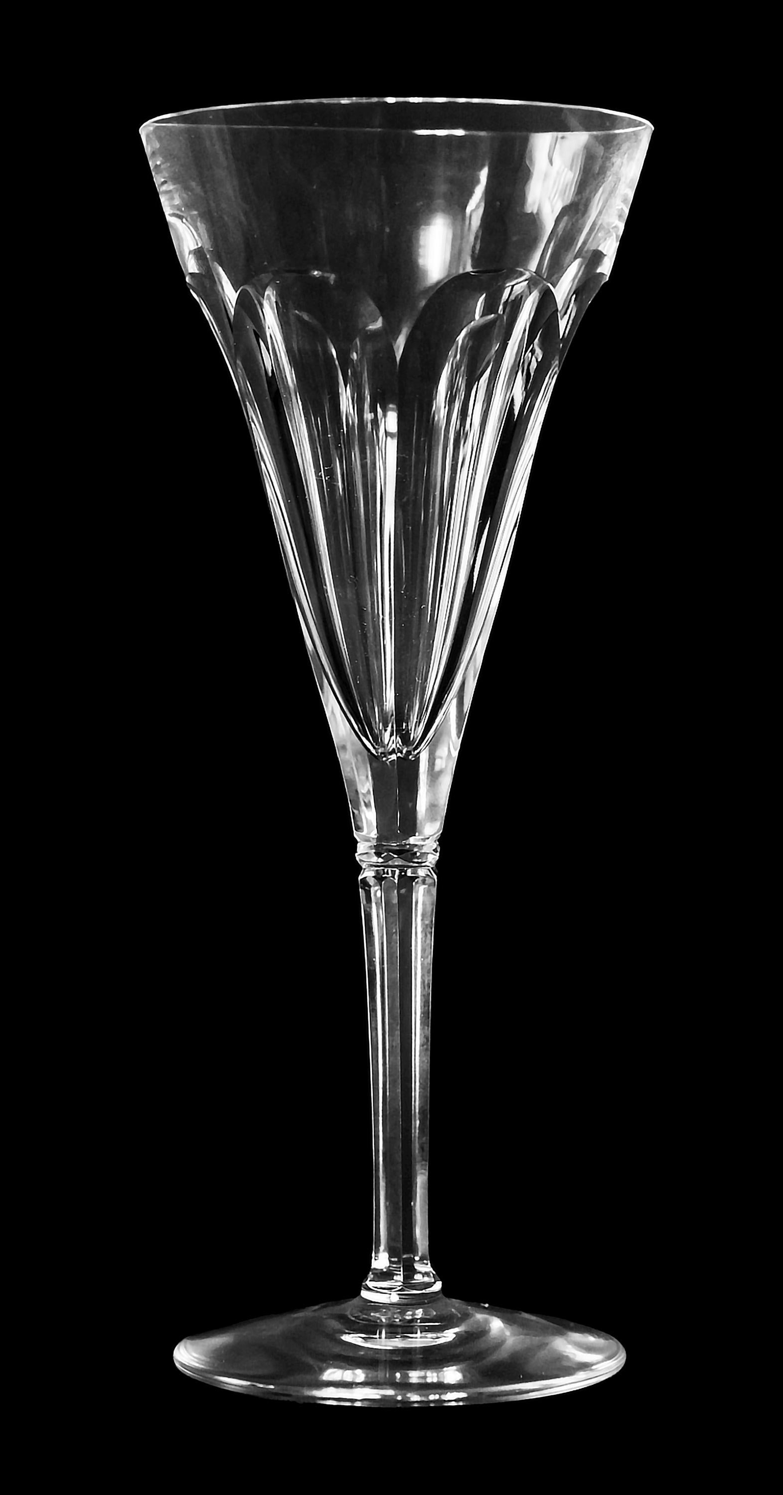 10 Stk. Set von Baccarat-Champagnerflten aus Kristall von Herzogin von Dino (Handgefertigt) im Angebot