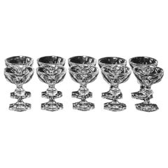 10 Pcs. Set of Baccarat Harcourt 1841 Collection Crystal Champagne Coupes