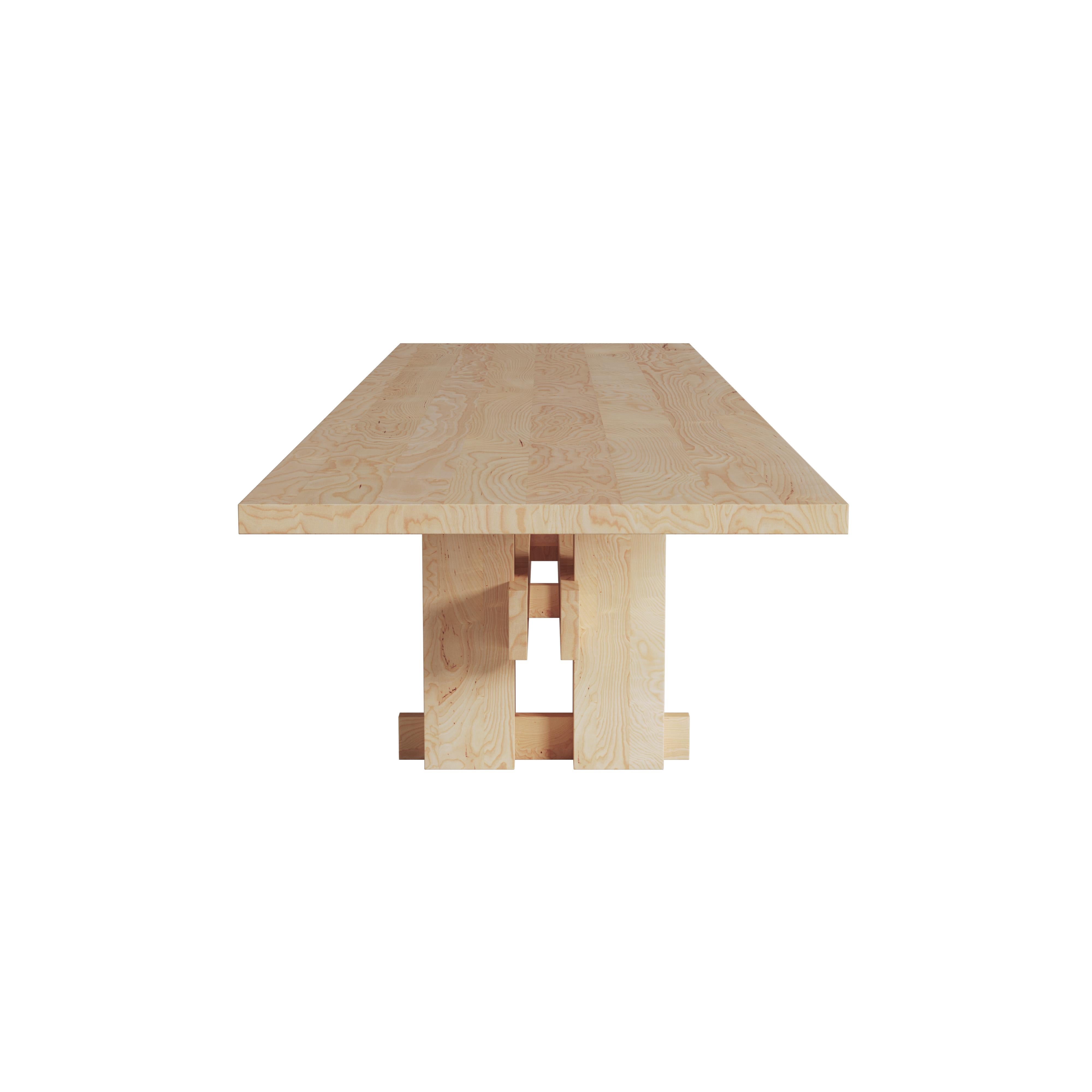 Hand-Crafted 10+ Person Outdoor Teak Dining Table In Brutalist Style  For Sale