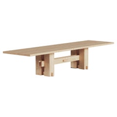 10+ Person Outdoor Teak Dining Table In Brutalist Style 