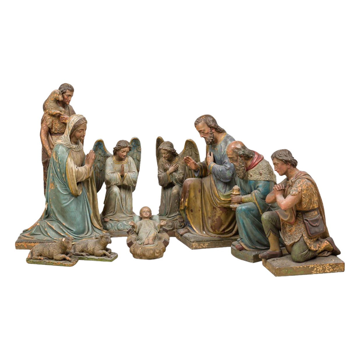 10-Piece Italian Renaissance Terra Cotta Nativity For Sale