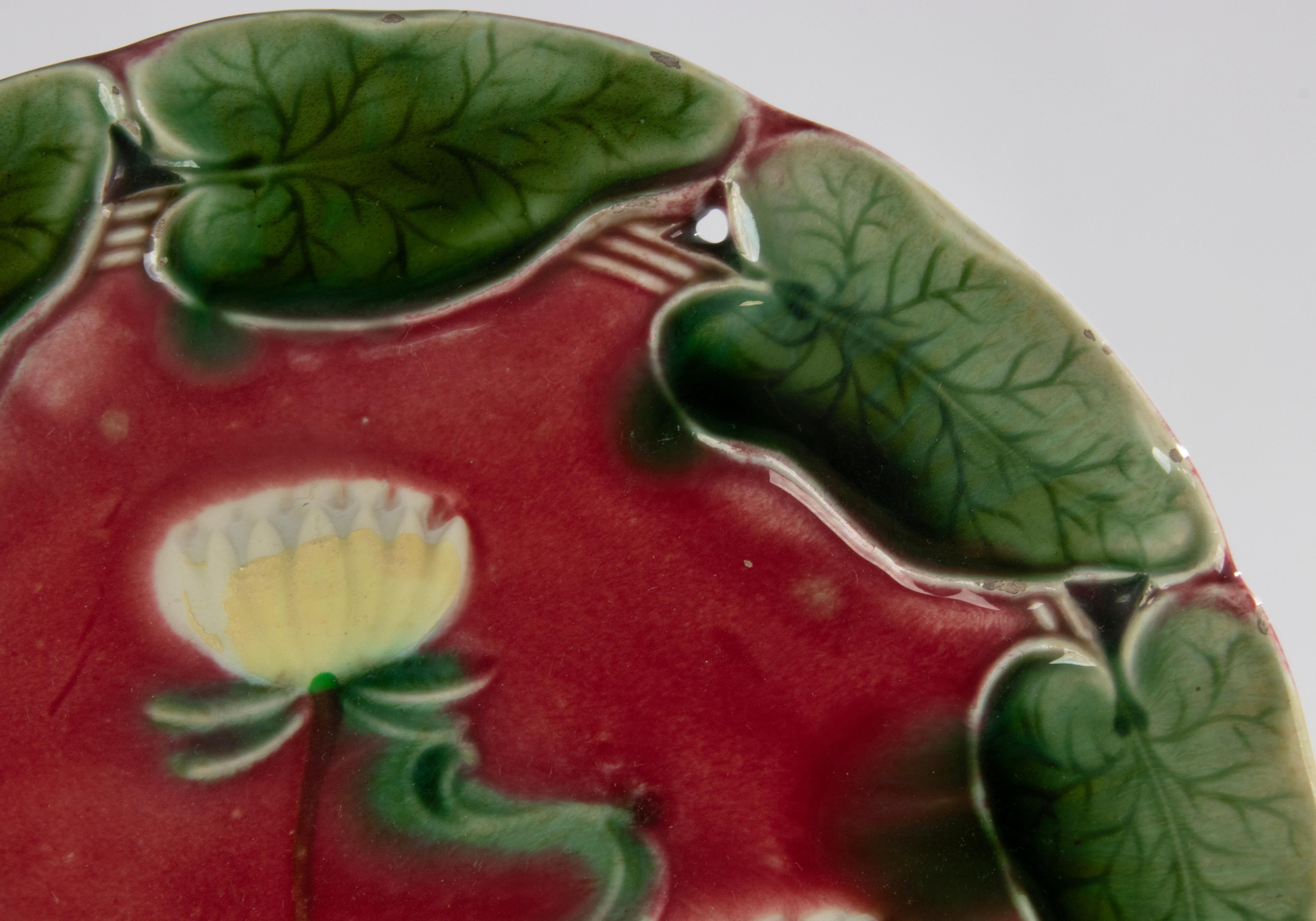 10-Piece Set Majolica Art Nouveau Plates - Water Lilly Pattern - Villeroy & Boch For Sale 1